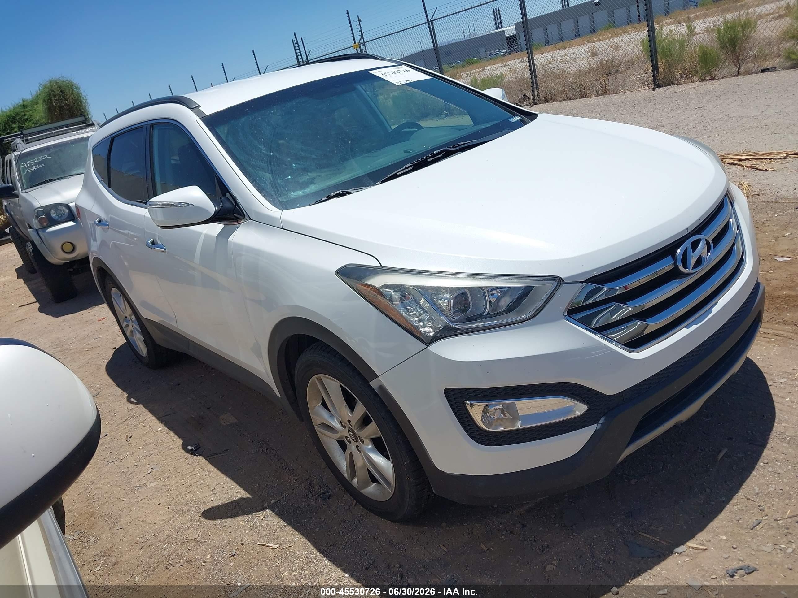 2013 Hyundai Santa Fe VIN 5XYZU3LA7DG100307 IAAI salvage auction — Normal Wear, Clear-Dealer Only (Arizona), sold $1,850 on 2026-07-09 (photo 1)