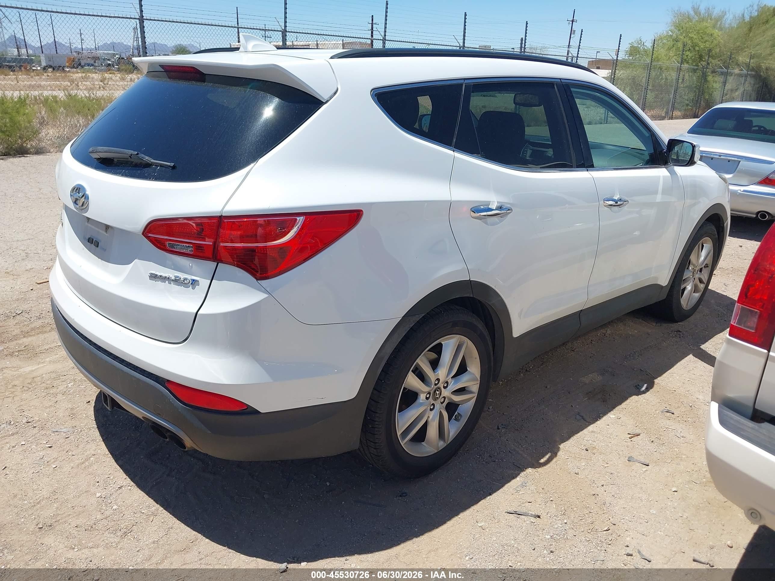 2013 Hyundai Santa Fe VIN 5XYZU3LA7DG100307 IAAI salvage auction — Normal Wear, Clear-Dealer Only (Arizona), sold $1,850 on 2026-07-09 (photo 4)