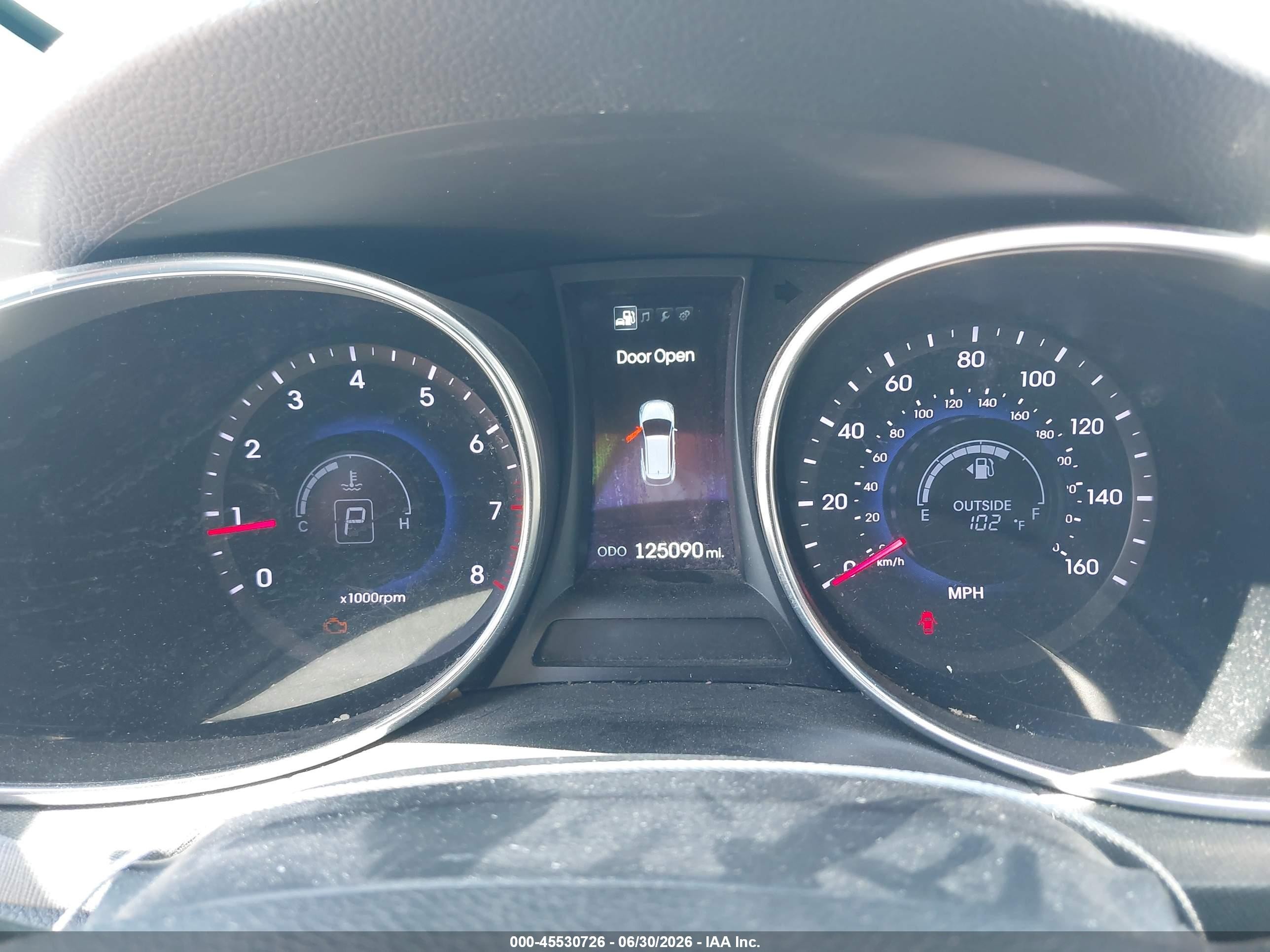 2013 Hyundai Santa Fe VIN 5XYZU3LA7DG100307 IAAI salvage auction — Normal Wear, Clear-Dealer Only (Arizona), sold $1,850 on 2026-07-09 (photo 7)