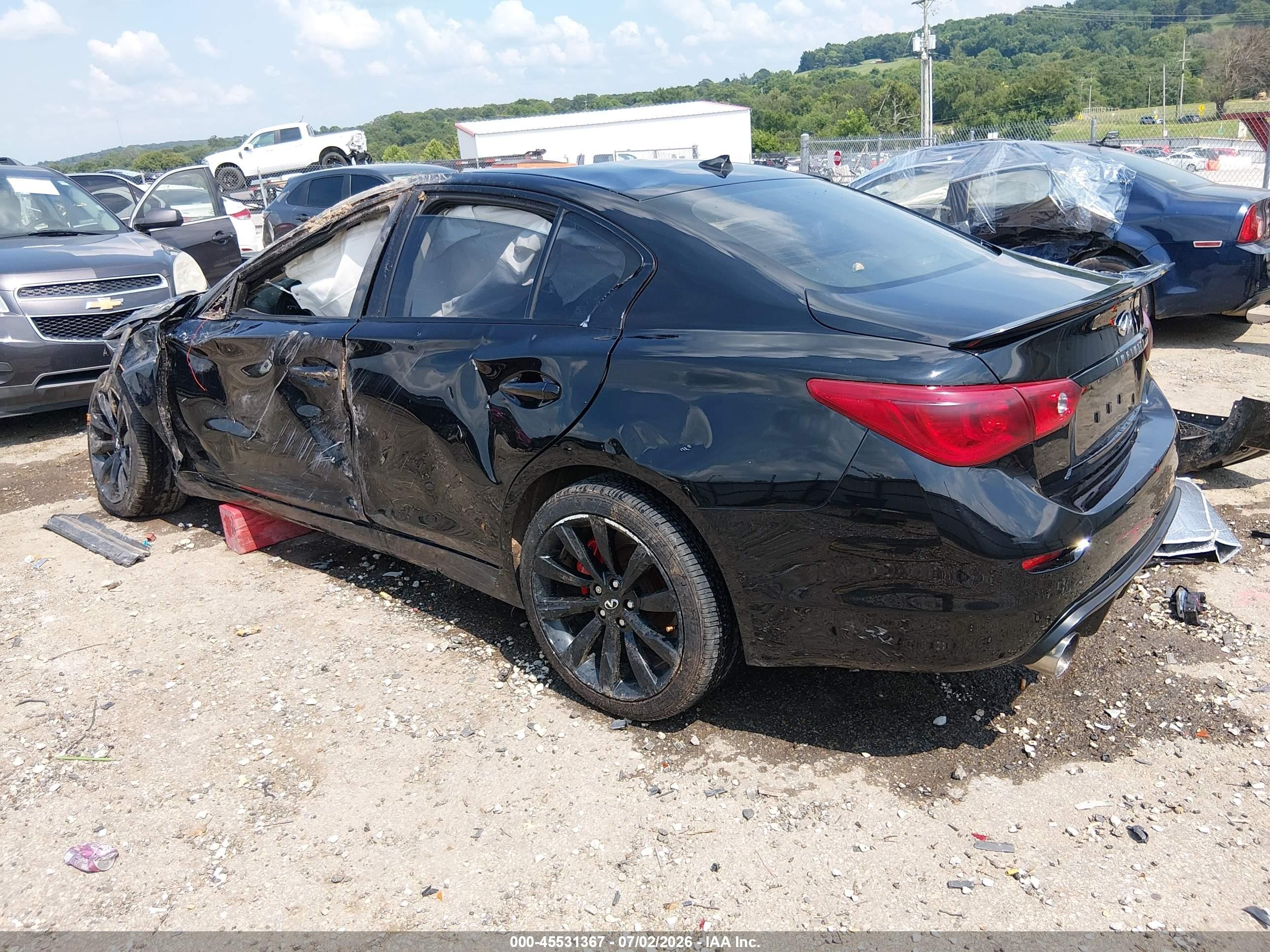 2017 Infiniti Q50 VIN JN1EV7AR1HM839739 IAAI salvage auction — Rollover, Parts Only (Arkansas), sold $575 on 2026-10-06 (photo 3)