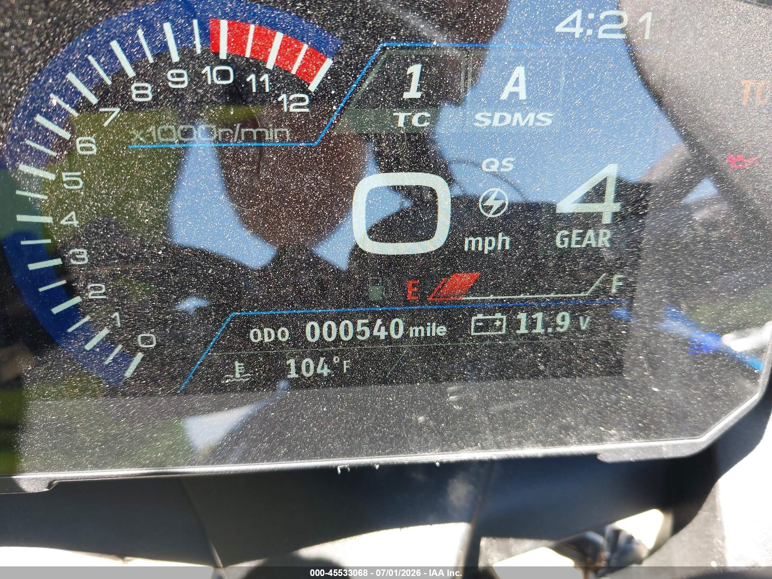 2025 Suzuki GSX800 VIN JS1EM13B9S7101653 IAAI salvage auction — Front End, Salvage (North Carolina), sold $600 on 2026-09-17 (photo 7)