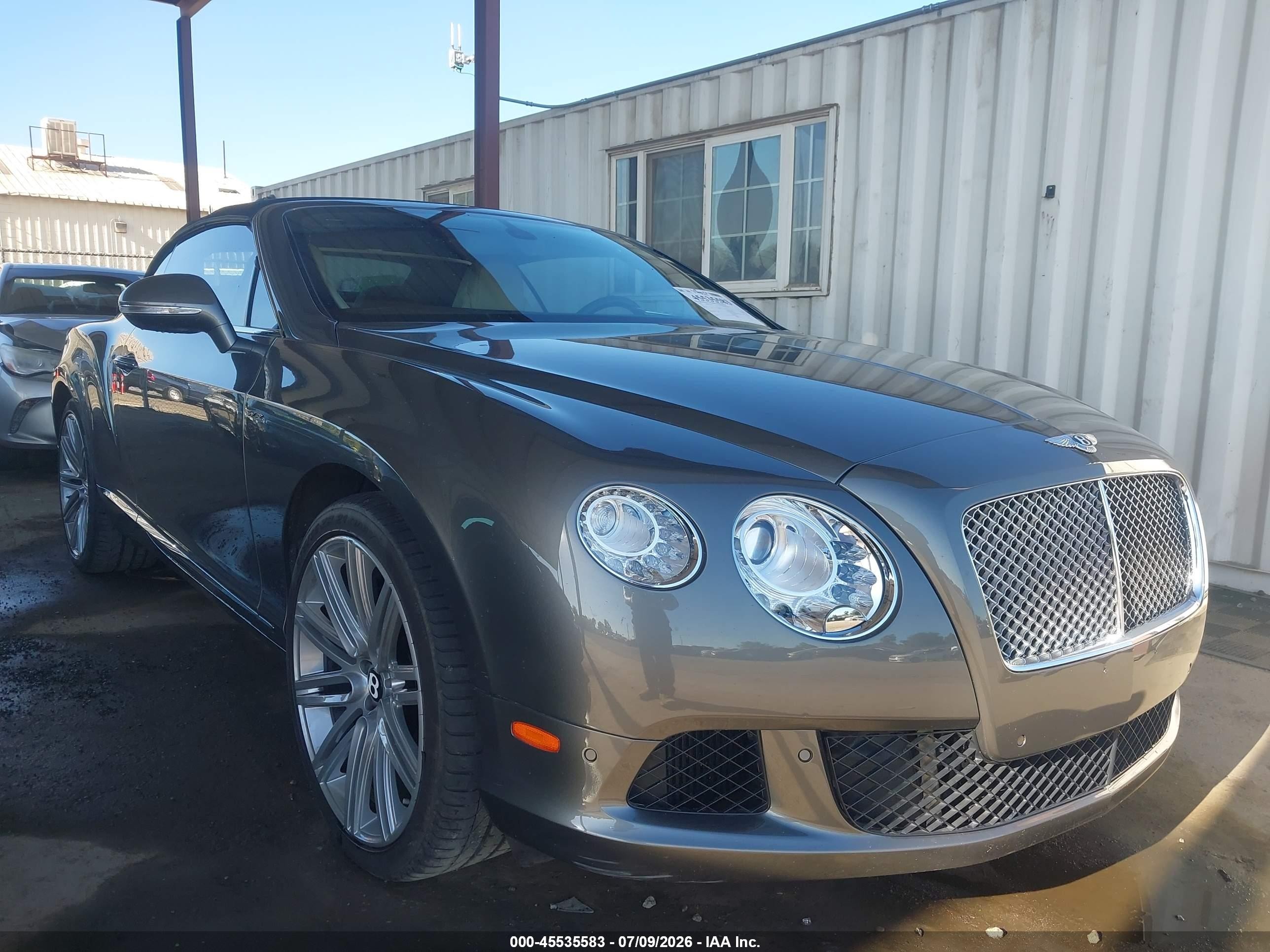 2014 Bentley Continental VIN SCBGU3ZA8EC091897 IAAI salvage auction — Rear End, Salvage (California), sold $29,750 on 2026-08-11 (photo 1)