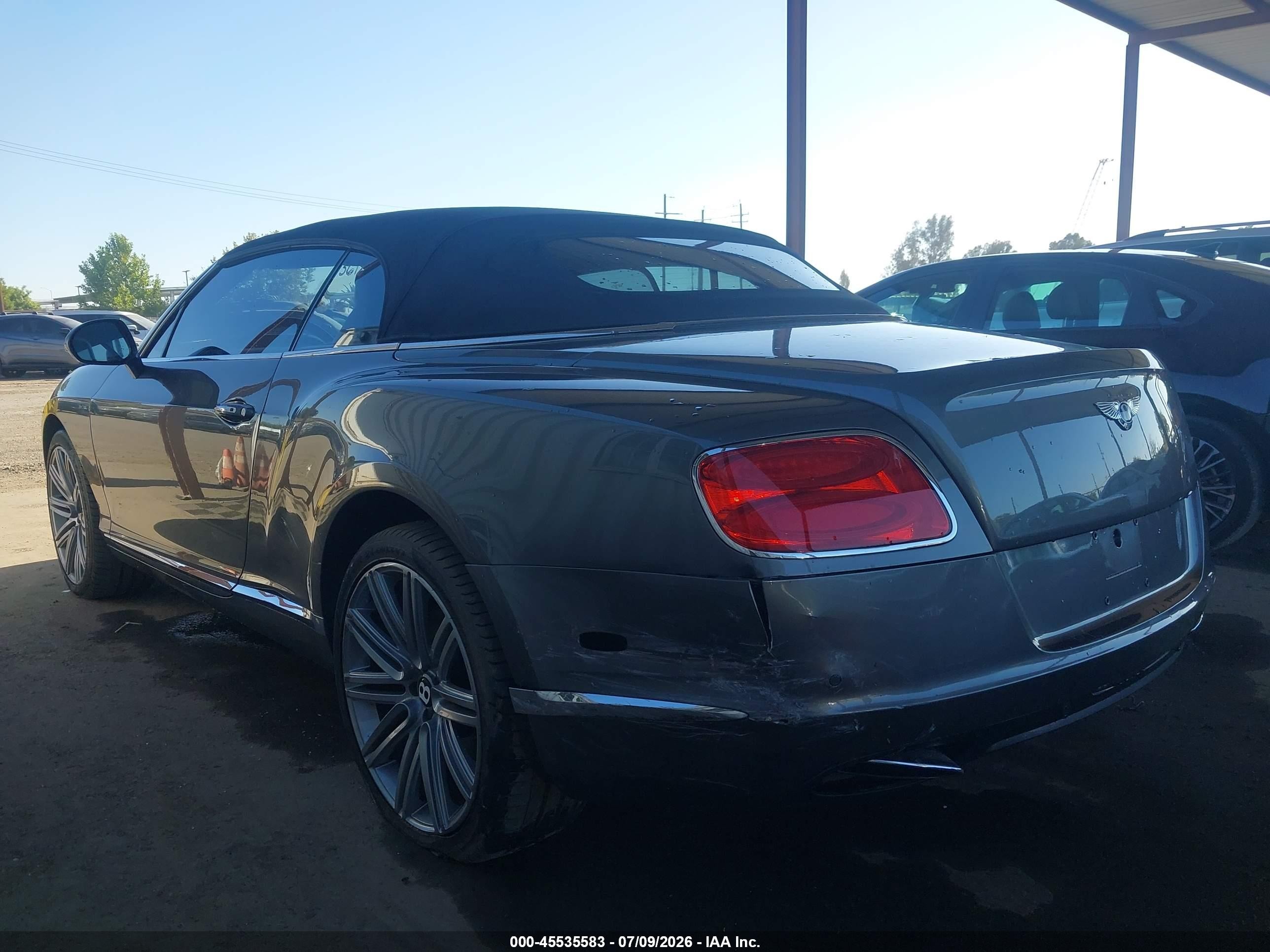 2014 Bentley Continental VIN SCBGU3ZA8EC091897 IAAI salvage auction — Rear End, Salvage (California), sold $29,750 on 2026-08-11 (photo 3)