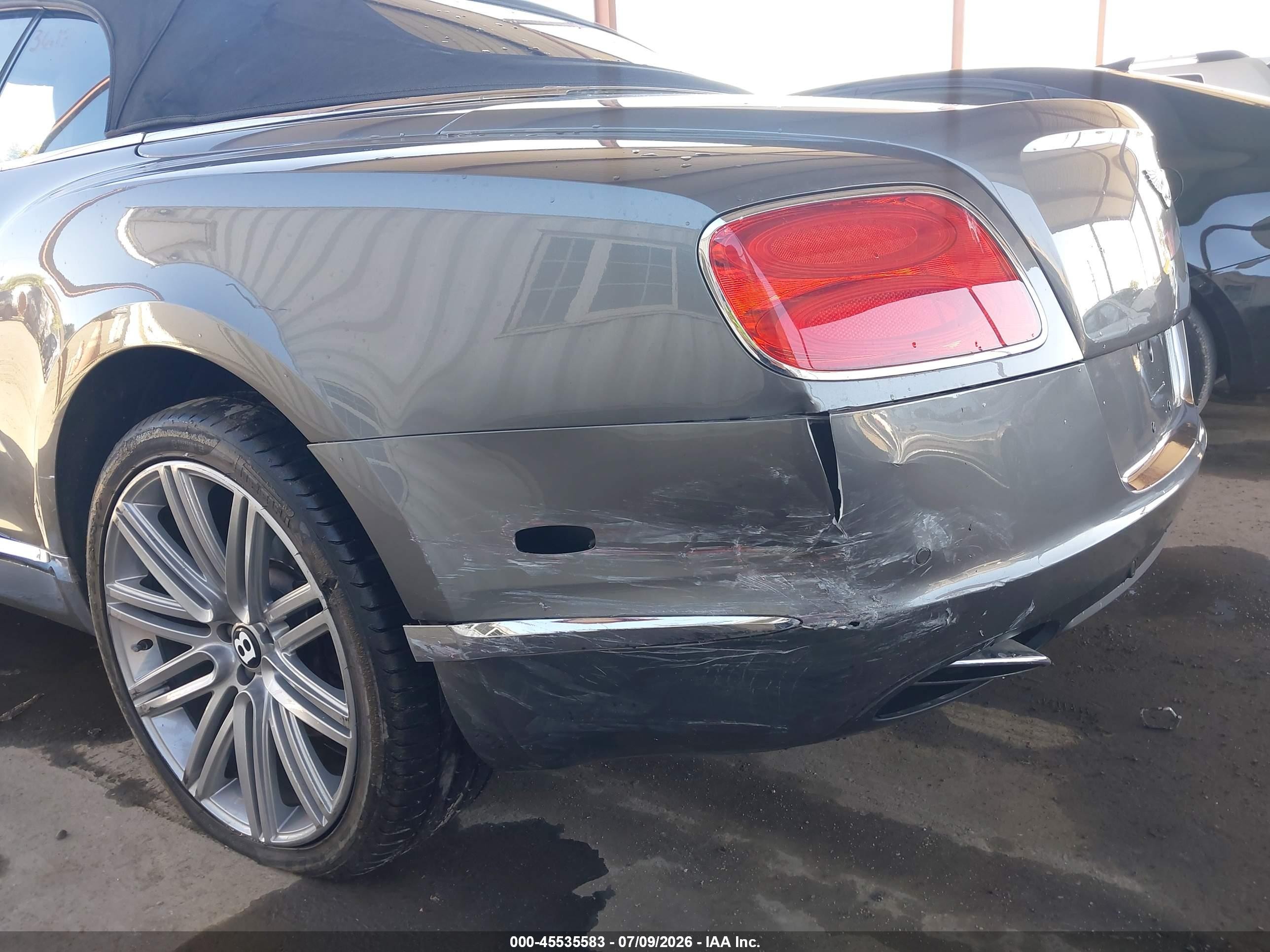2014 Bentley Continental VIN SCBGU3ZA8EC091897 IAAI salvage auction — Rear End, Salvage (California), sold $29,750 on 2026-08-11 (photo 6)