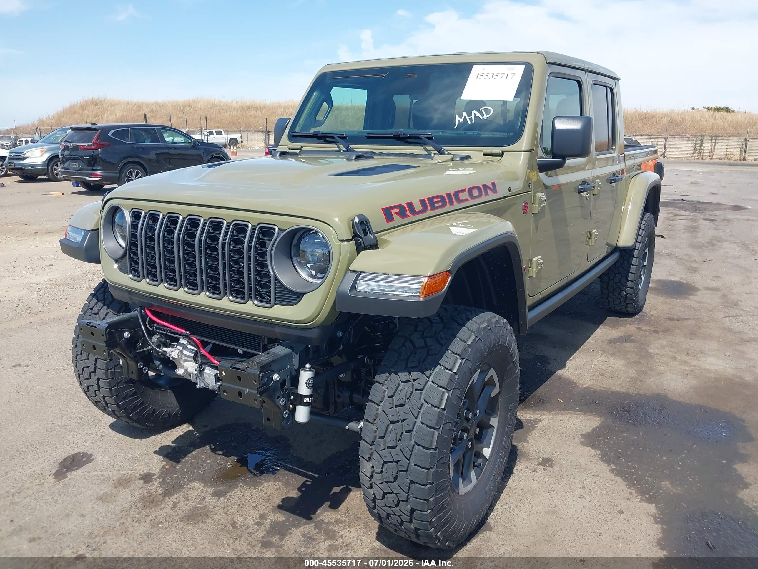 2026 Jeep Gladiator VIN 1C6RJTBG3TL157581 IAAI salvage auction — Front End, Salvage (California), sold $38,500 on 2026-09-11 (photo 2)