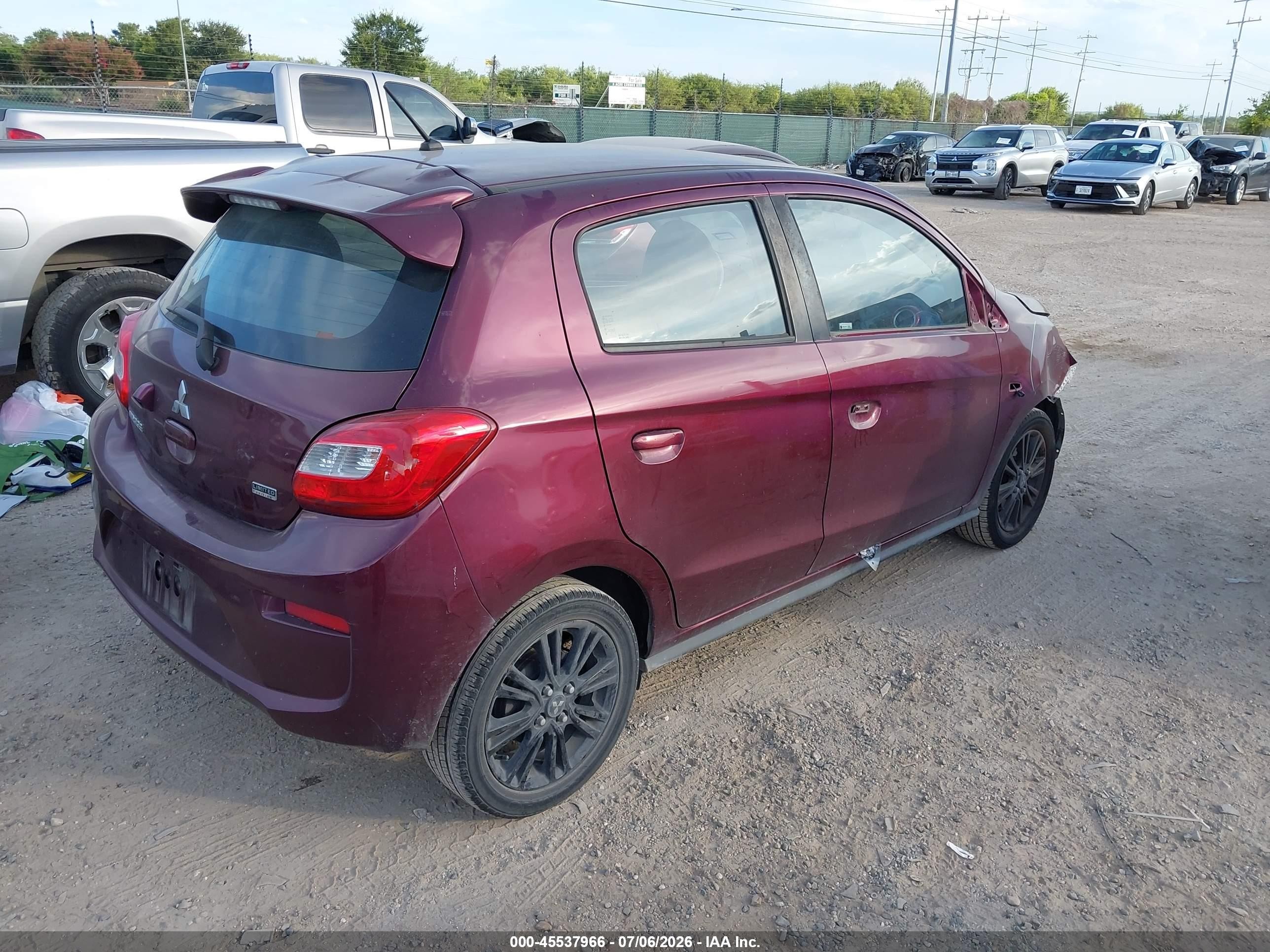 2020 Mitsubishi Mirage VIN ML32A5HJ4LH009731 IAAI salvage auction — Front End, Original (Texas), sold $2,100 on 2026-09-30 (photo 4)