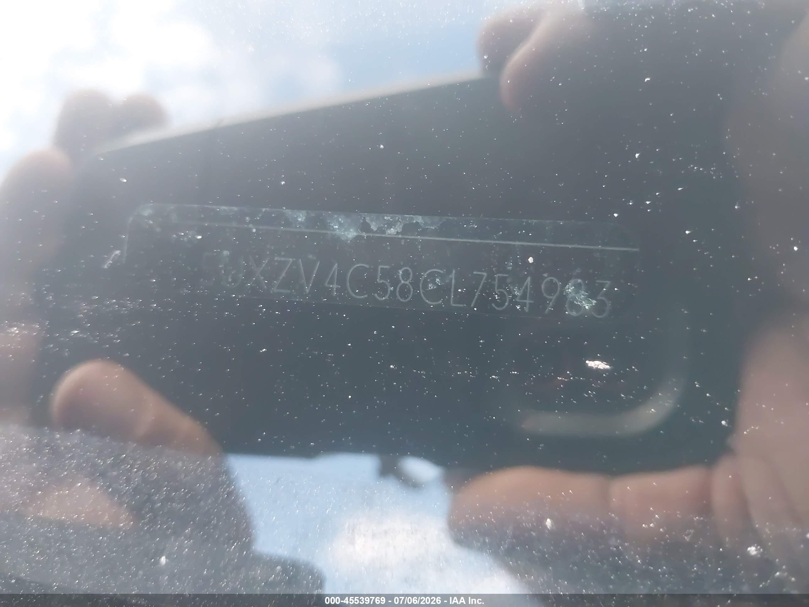 2012 BMW X5 VIN 5UXZV4C58CL754983 IAAI salvage auction — Normal Wear, Clear (Utah), sold $350 on 2026-07-09 (photo 9)