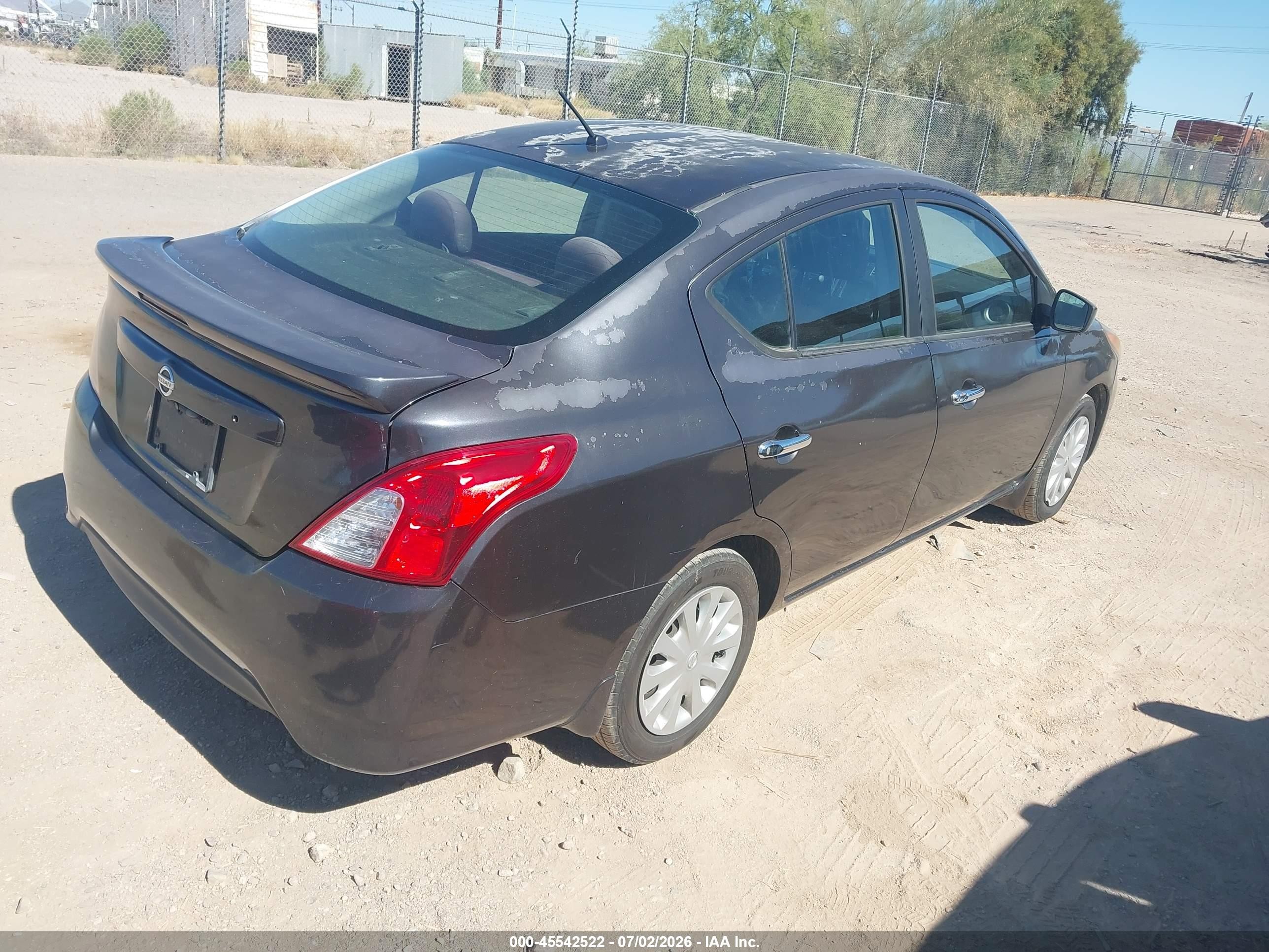 2015 Nissan Versa VIN 3N1CN7AP8FL814561 IAAI salvage auction — Mechanical, Clear-Dealer Only (Arizona), sold $400 on 2026-07-09 (photo 4)