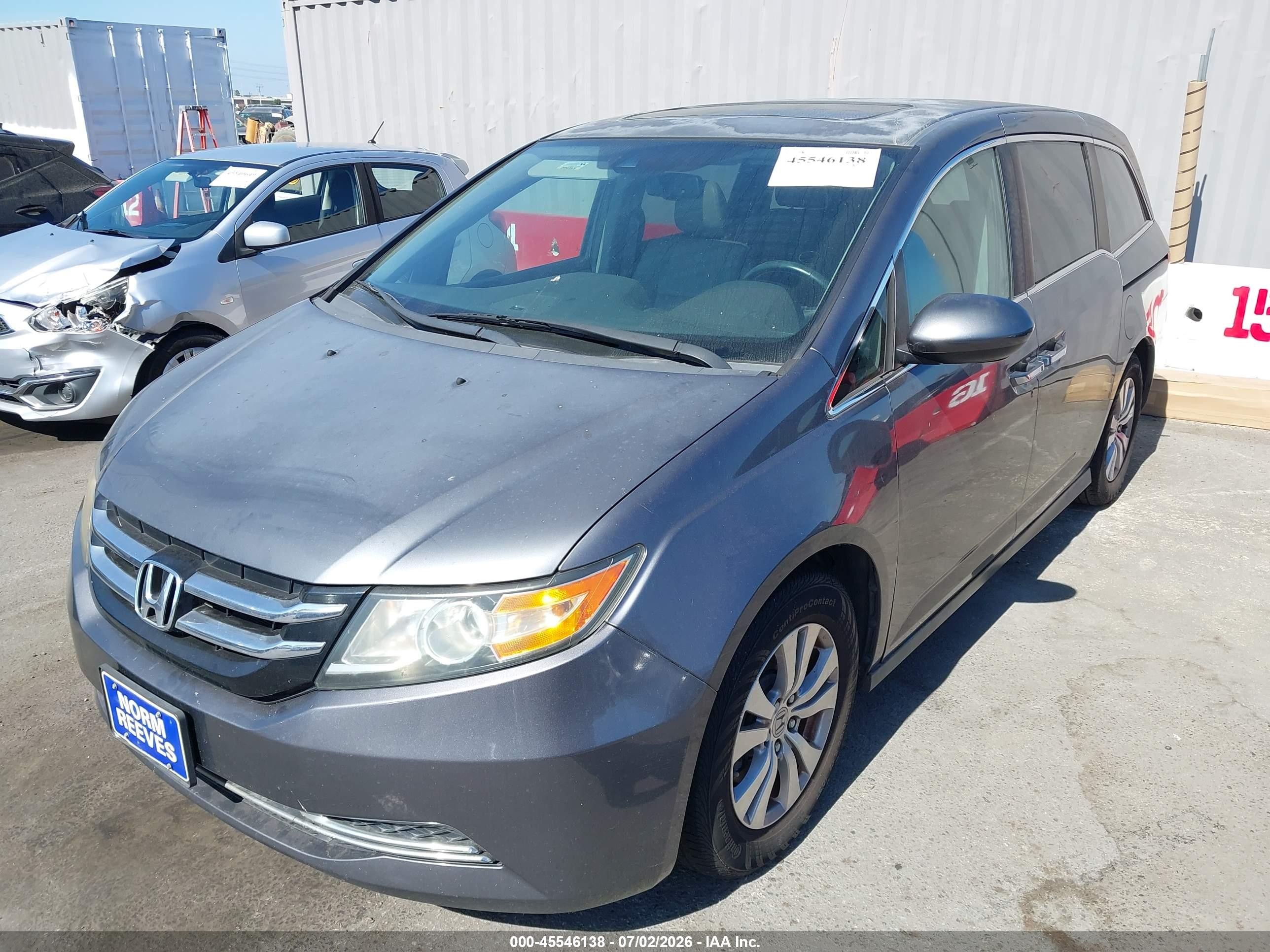 2014 Honda Odyssey VIN 5FNRL5H6XEB096474 IAAI salvage auction — Normal Wear, Clear - Dealer Only (California), sold $1,200 on 2026-07-09 (photo 6)