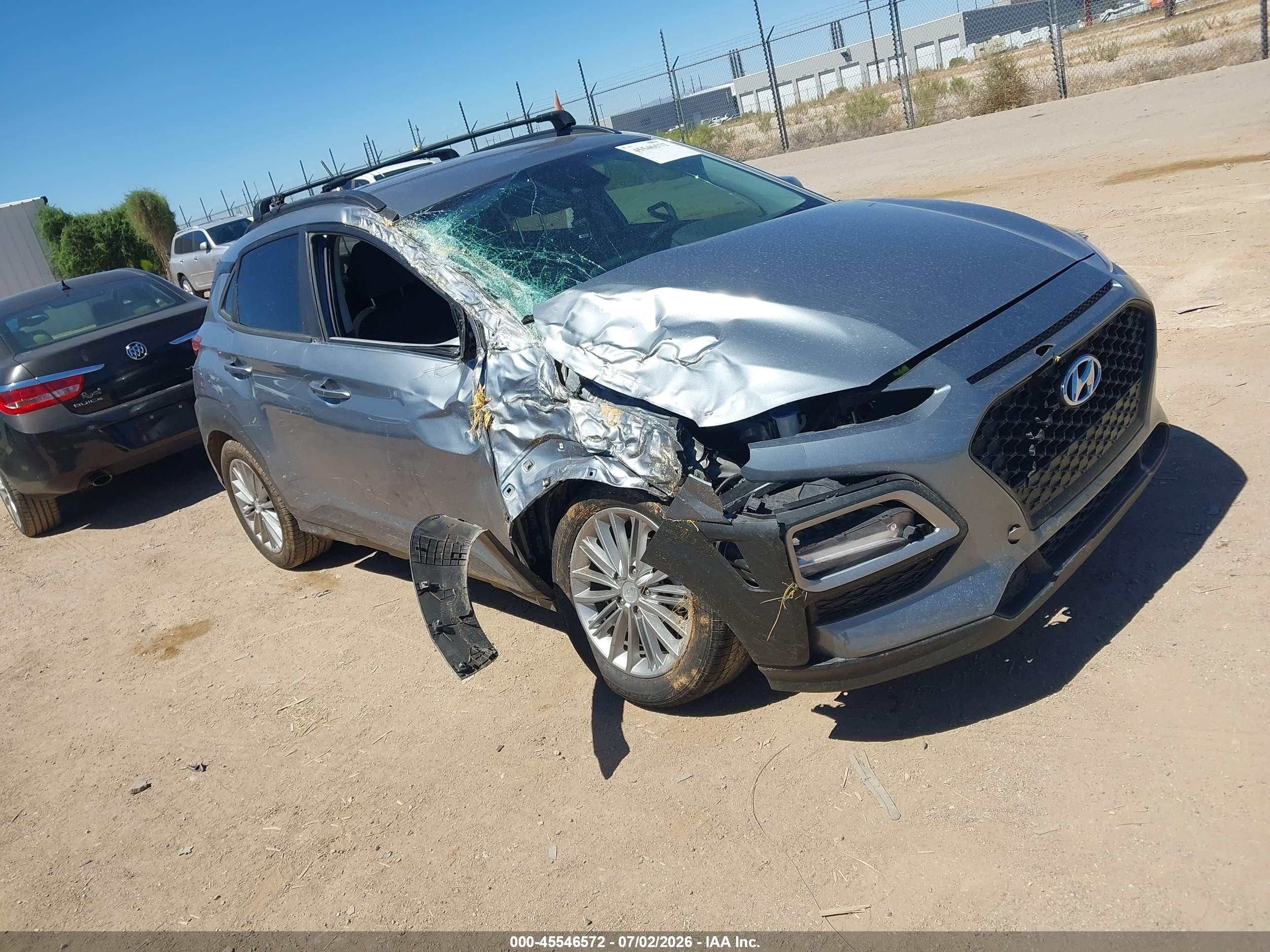 2020 Hyundai Kona VIN KM8K22AA7LU493433 IAAI salvage auction — Normal Wear, Clear-Dealer Only (Arizona), sold $1,650 on 2026-07-09 (photo 1)