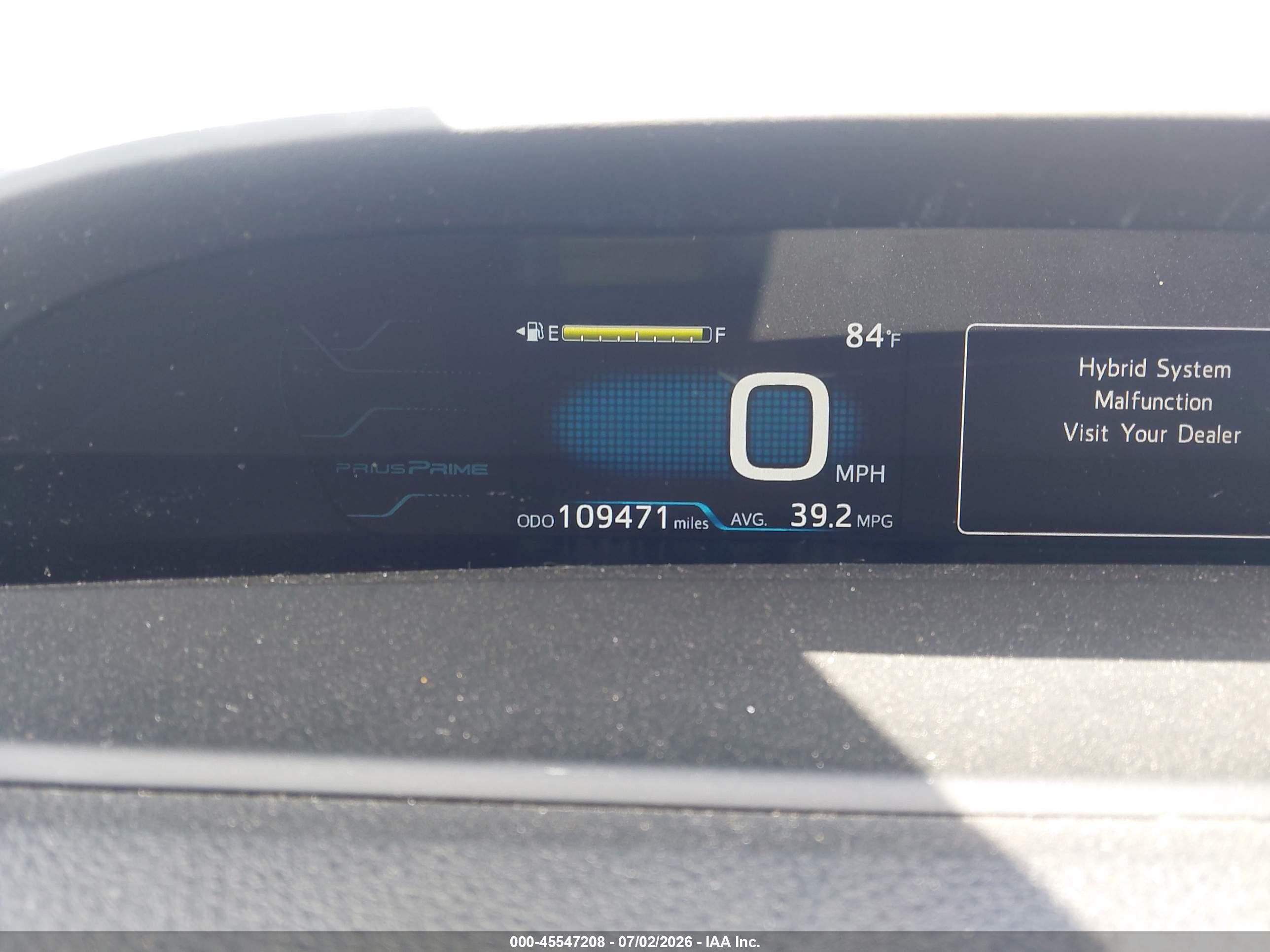 2018 Toyota Prius Prime VIN JTDKARFP7J3100708 IAAI salvage auction — Normal Wear, Clear - Dealer Only (California), sold $3,450 on 2026-07-09 (photo 7)