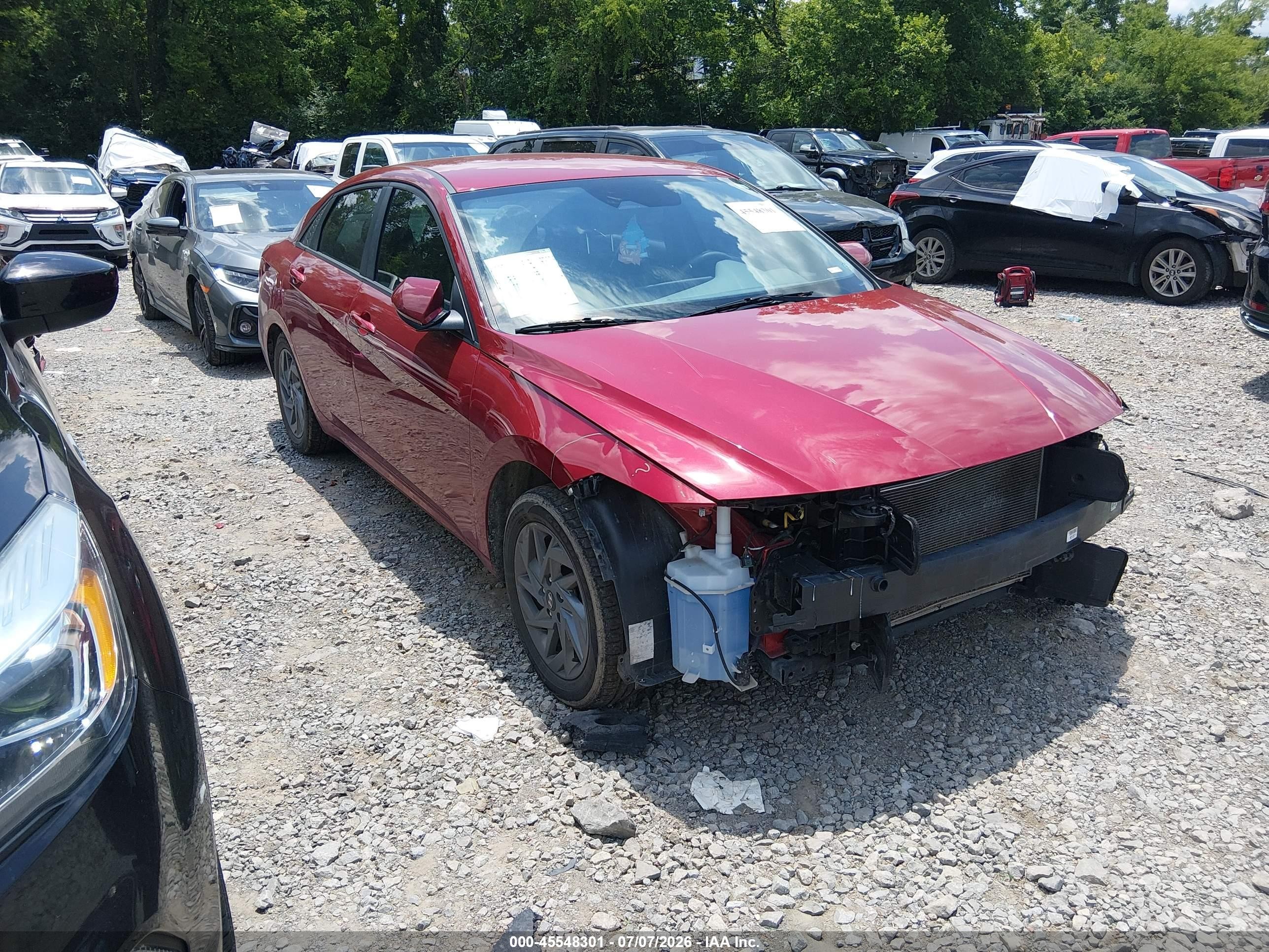 2024 Hyundai Elantra VIN KMHLM4DG8RU832557 IAAI salvage auction — Front End, Salvage (Tennessee), sold $4,750 on 2026-09-03 (photo 1)