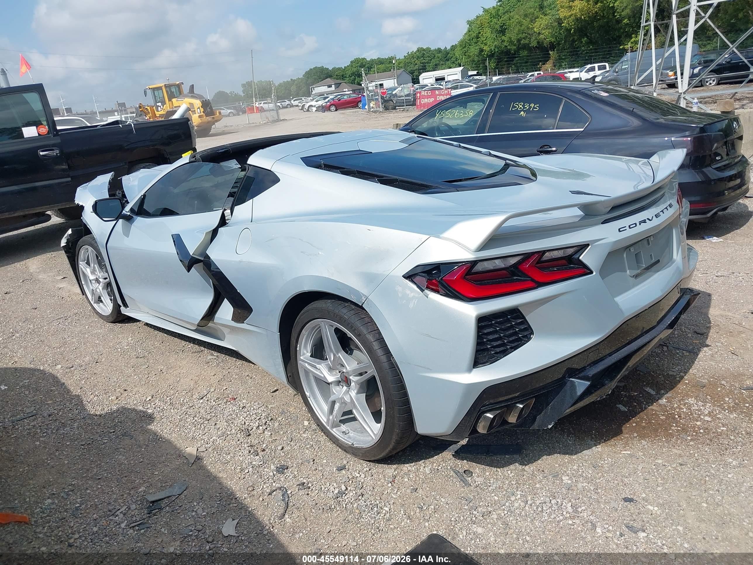 2022 Chevrolet Corvette Stingray VIN 1G1YA2D40N5122918 IAAI salvage auction — Front End, Salvage (Indiana), sold $26,250 on 2026-08-26 (photo 3)