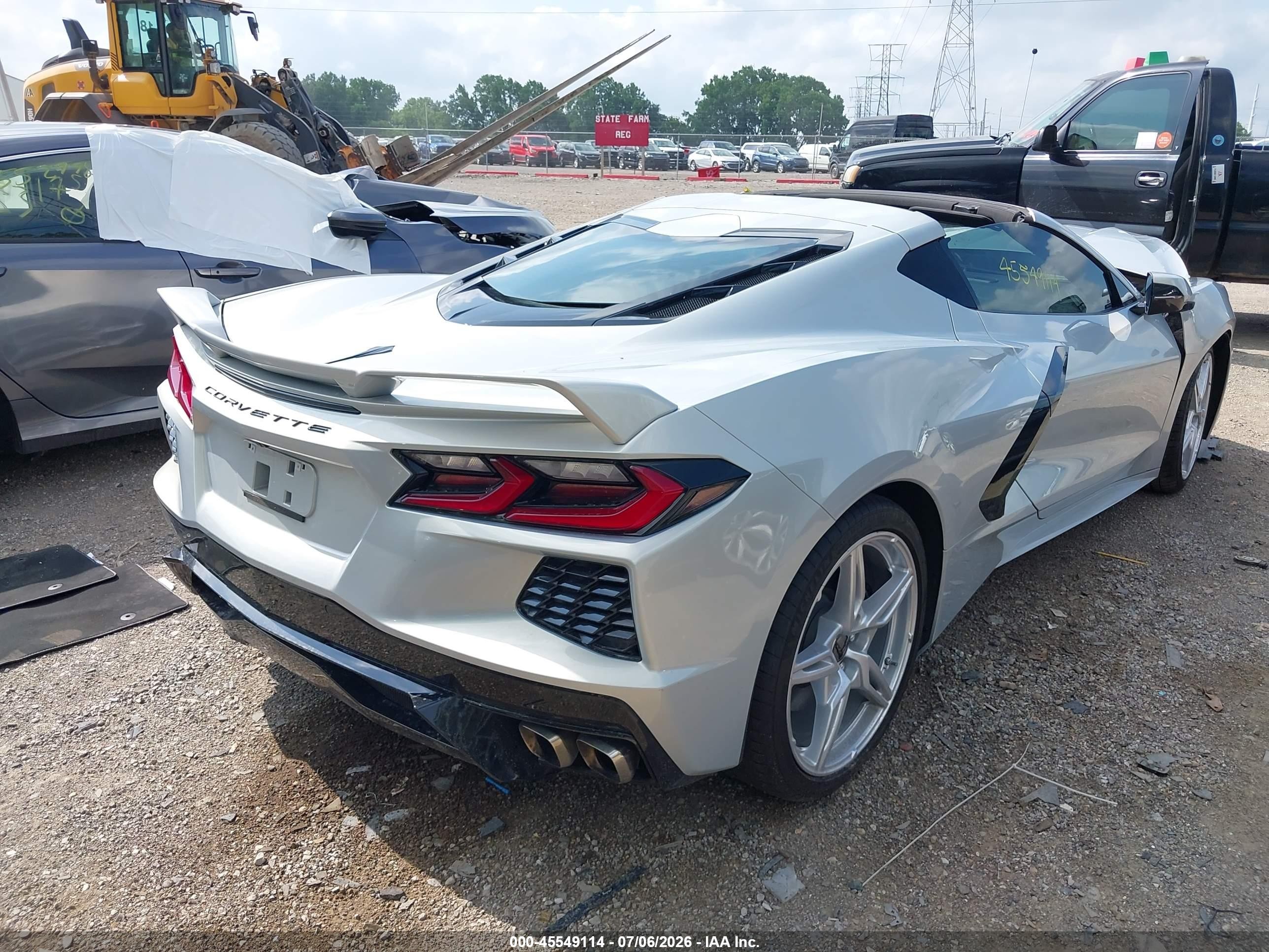 2022 Chevrolet Corvette Stingray VIN 1G1YA2D40N5122918 IAAI salvage auction — Front End, Salvage (Indiana), sold $26,250 on 2026-08-26 (photo 4)