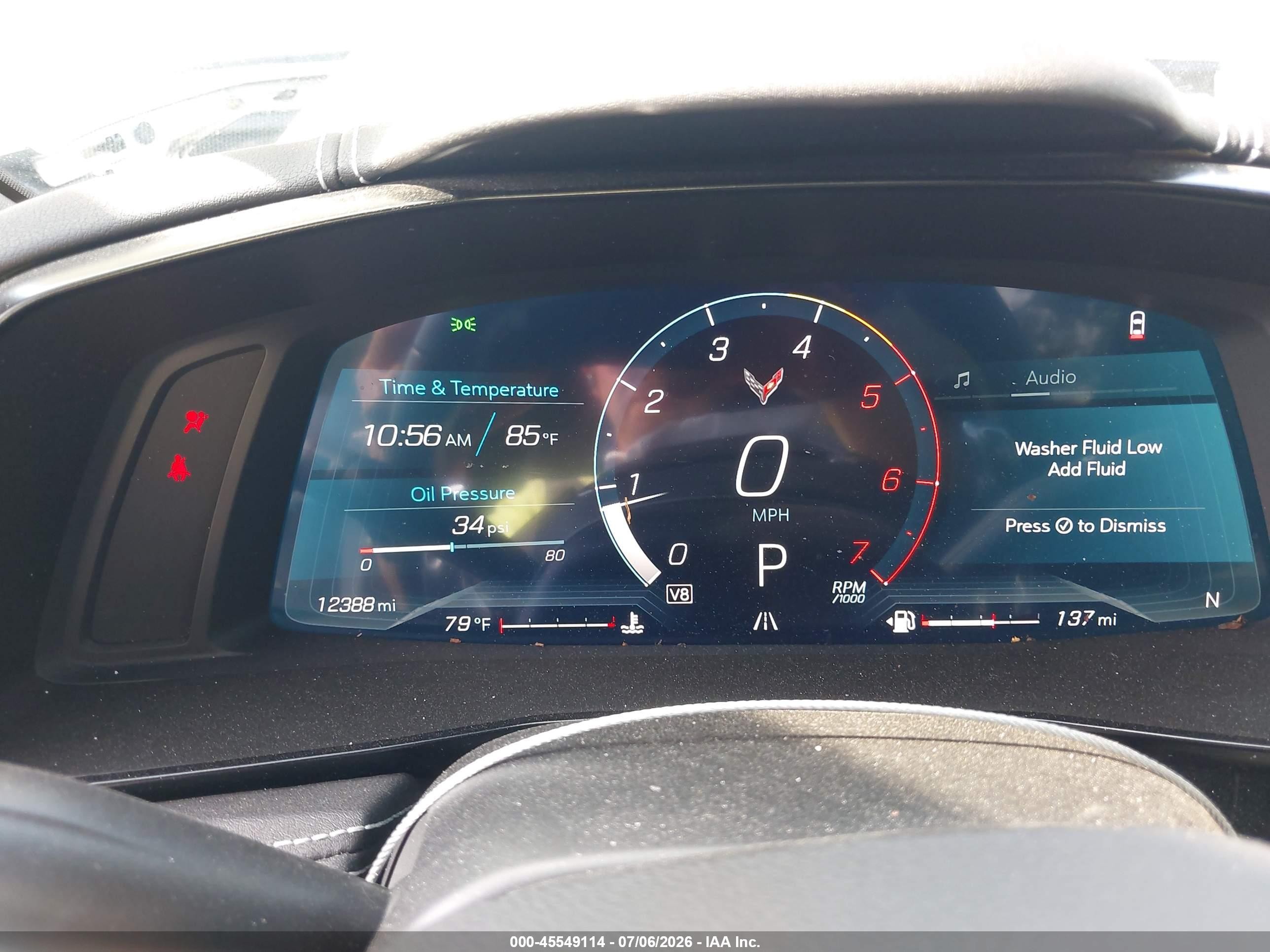 2022 Chevrolet Corvette Stingray VIN 1G1YA2D40N5122918 IAAI salvage auction — Front End, Salvage (Indiana), sold $26,250 on 2026-08-26 (photo 7)