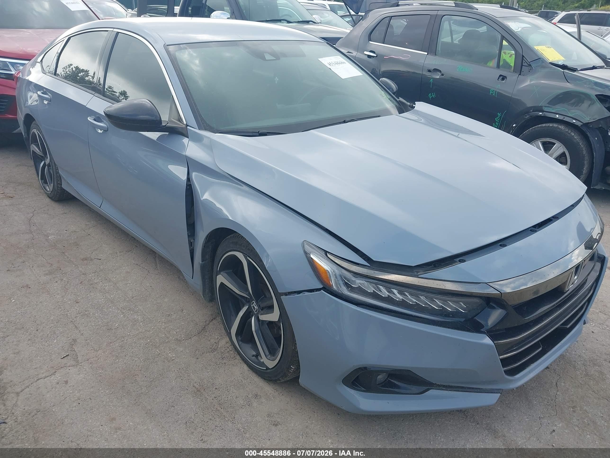 2022 Honda Accord VIN 1HGCV1F37NA093916 — IAAI salvage auction photo