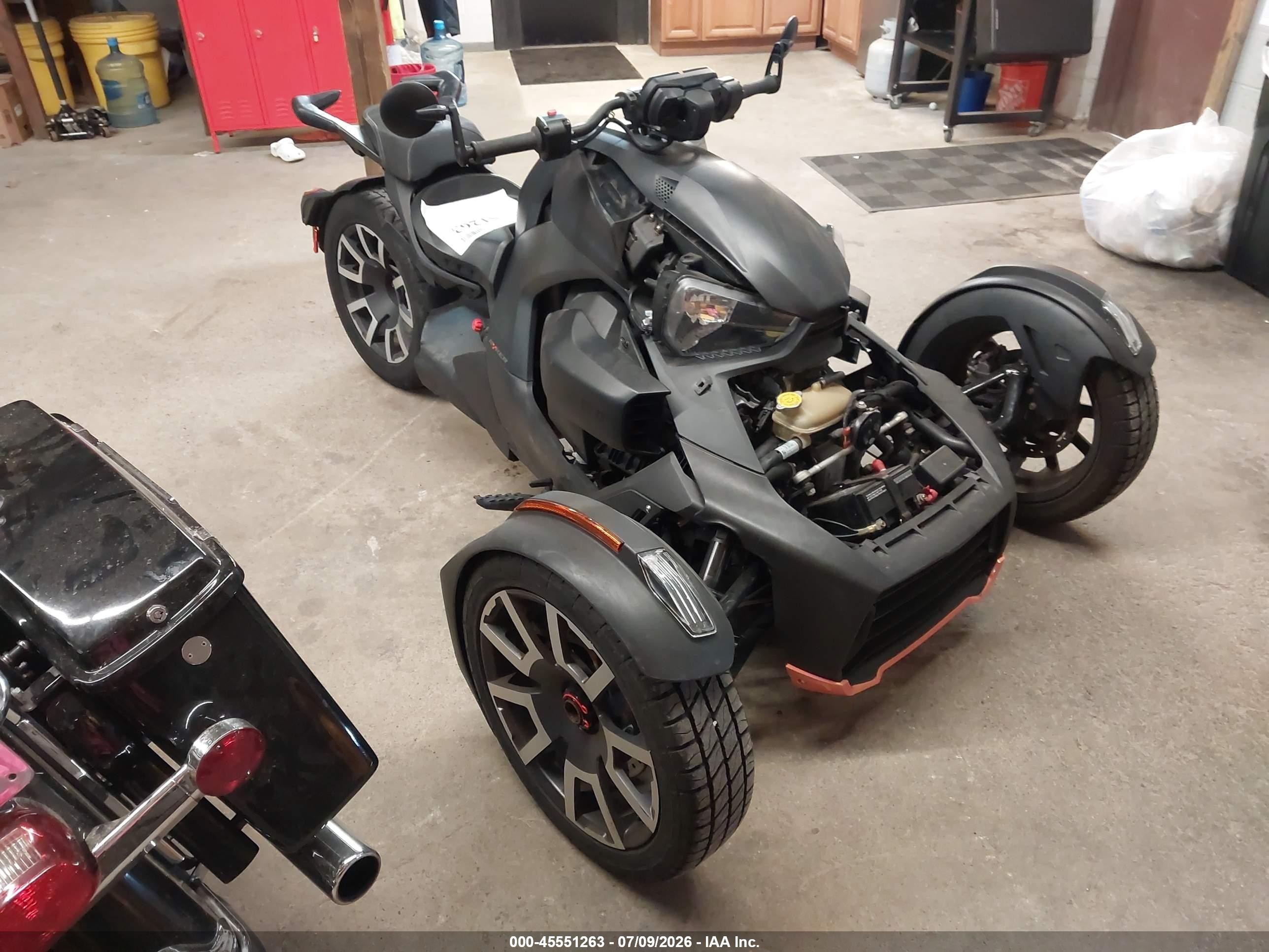 2021 Can-am/ brp Ryker VIN 3JB2GEG22MJ002753 IAAI salvage auction — Front End, Salvage (Rhode Island), sold $2,100 on 2026-09-23 (photo 1)