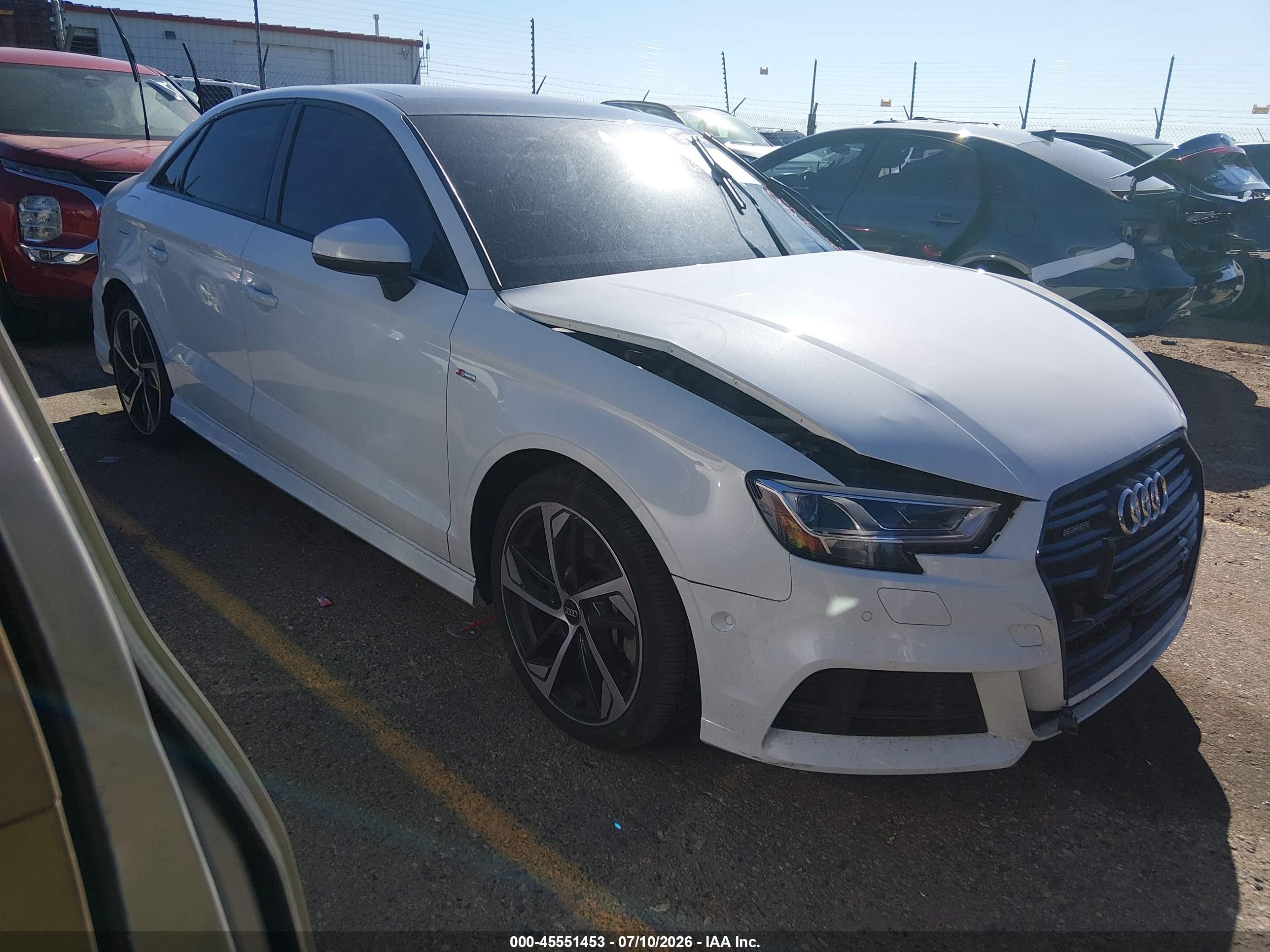 2020 Audi A3 VIN WAUJEGFF4LA100446 — IAAI salvage auction photo