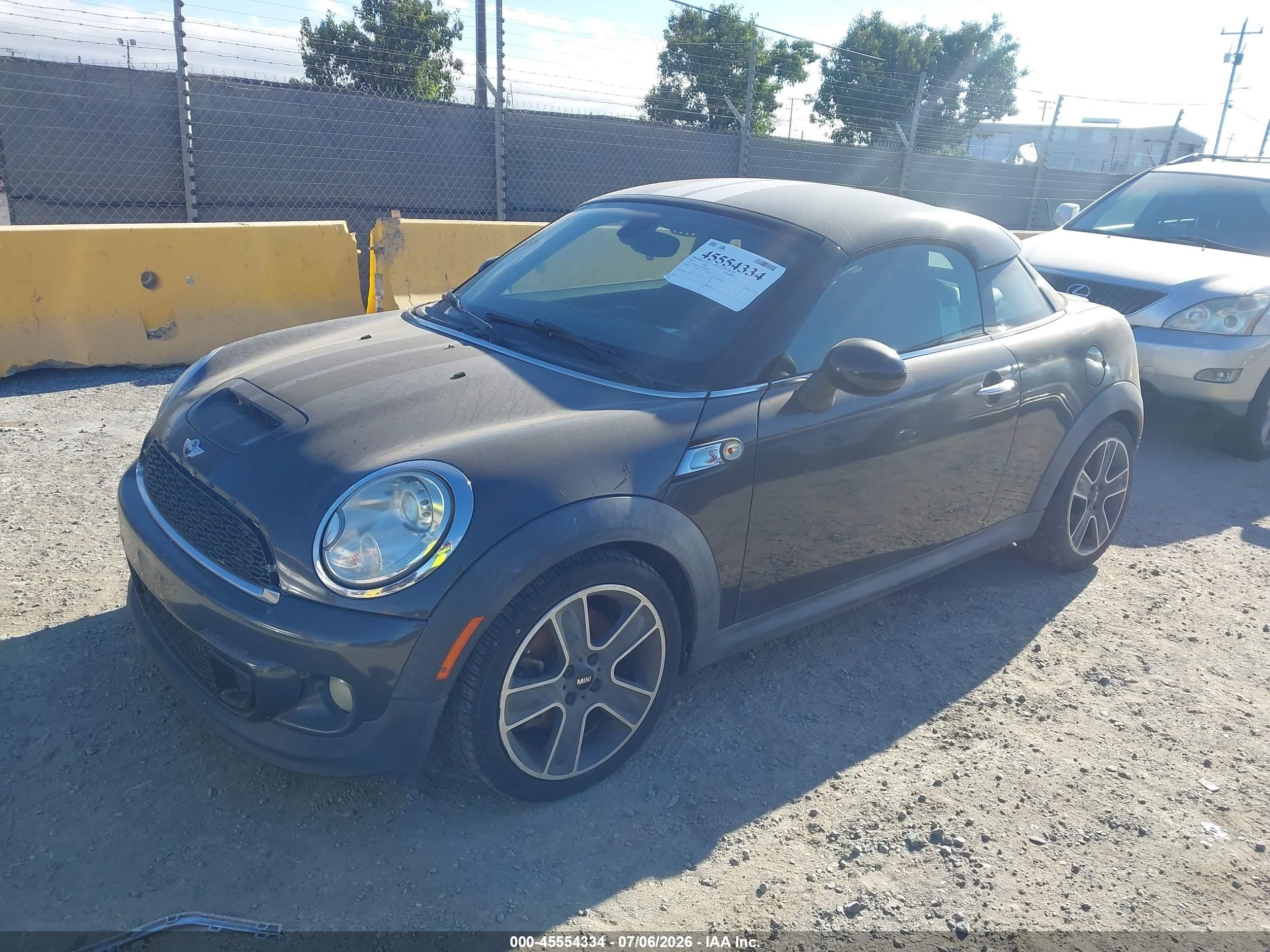 2013 Mini Coupe VIN WMWSX3C55DT466814 IAAI salvage auction — Normal Wear, App For Dup Clear (California), sold $425 on 2026-07-09 (photo 2)
