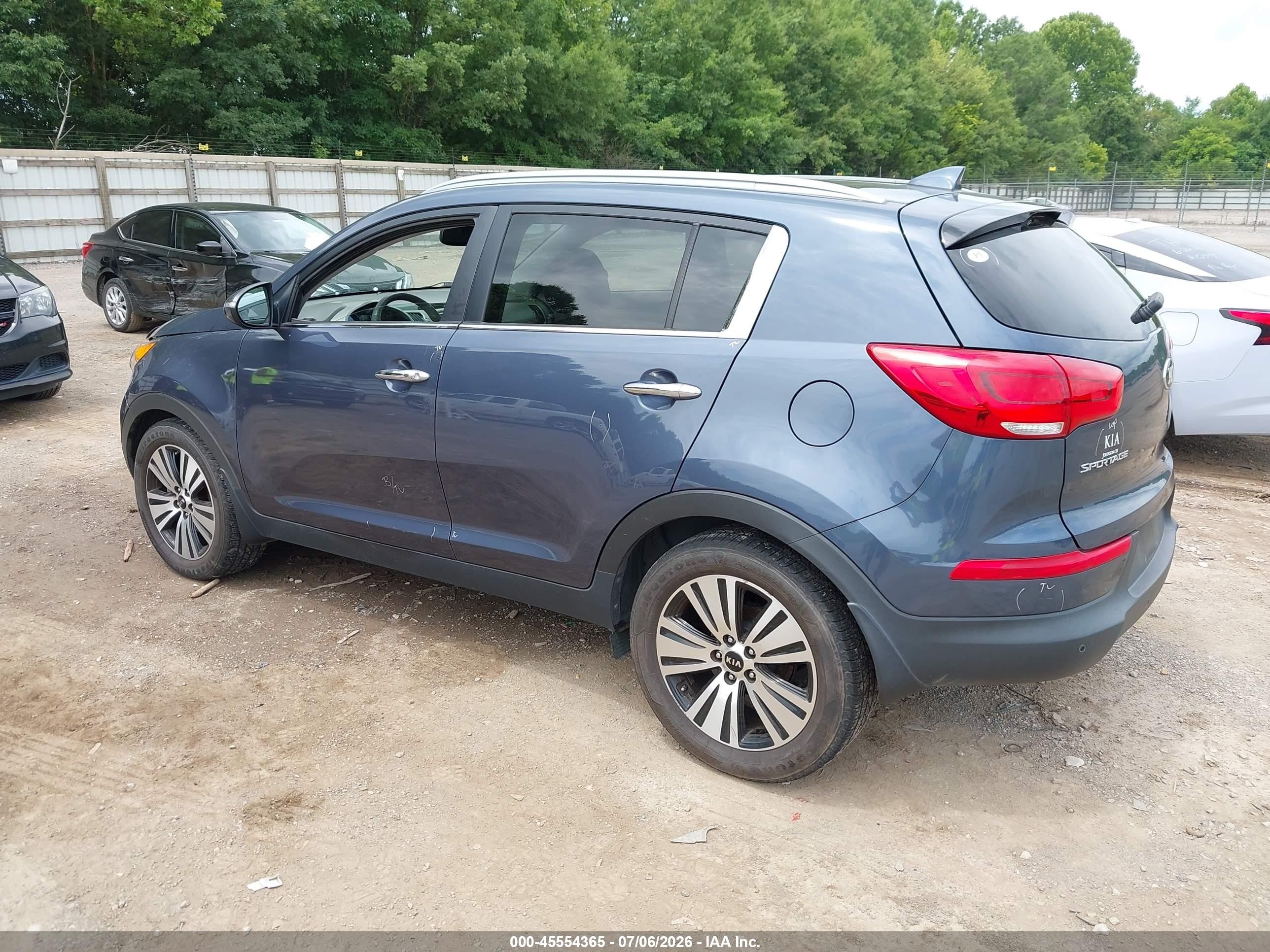 2015 Kia Sportage VIN KNDPC3AC8F7767059 IAAI salvage auction — Unknown, Clear (Tennessee), sold $1,400 on 2026-07-08 (photo 3)