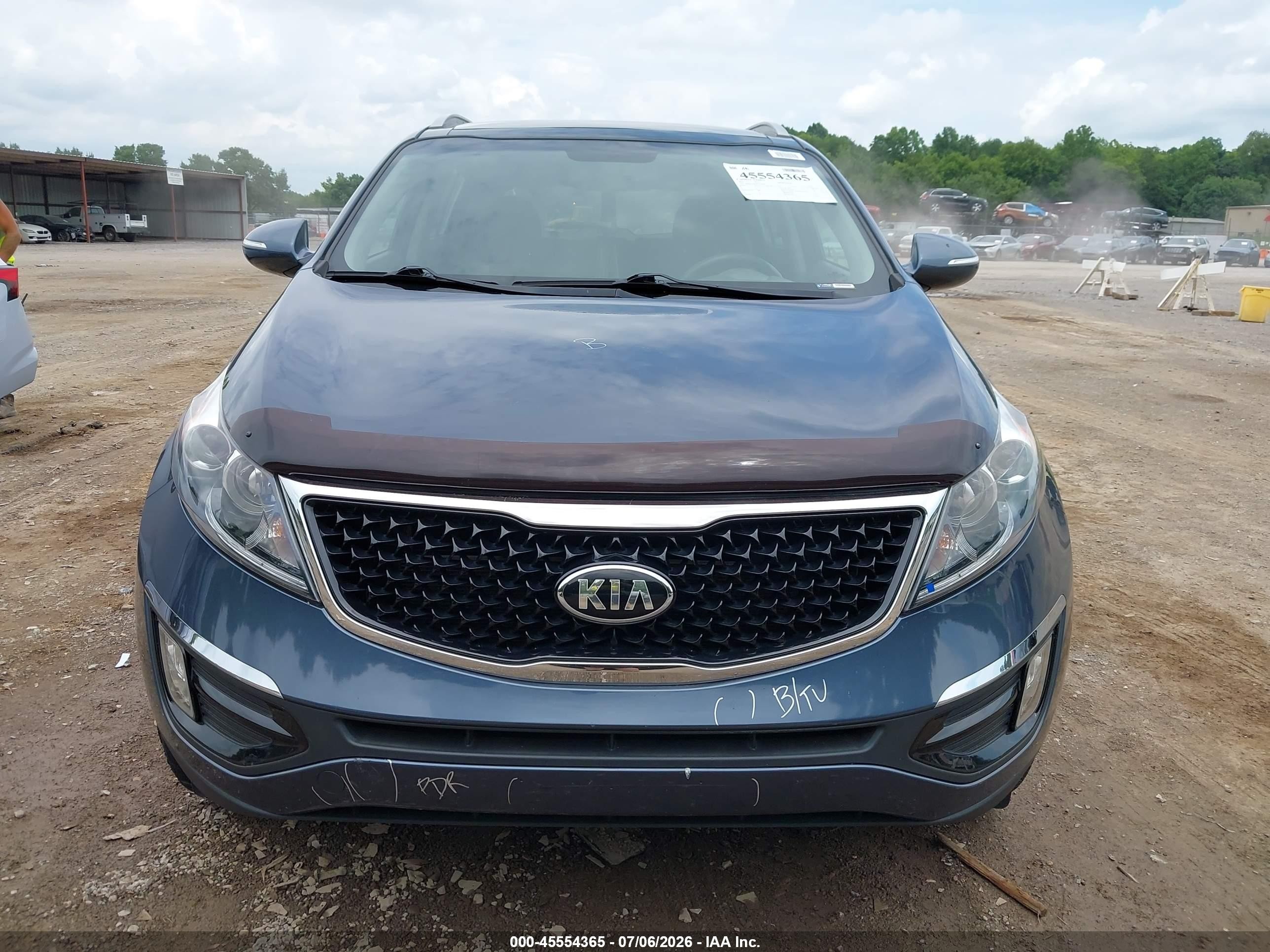 2015 Kia Sportage VIN KNDPC3AC8F7767059 IAAI salvage auction — Unknown, Clear (Tennessee), sold $1,400 on 2026-07-08 (photo 6)