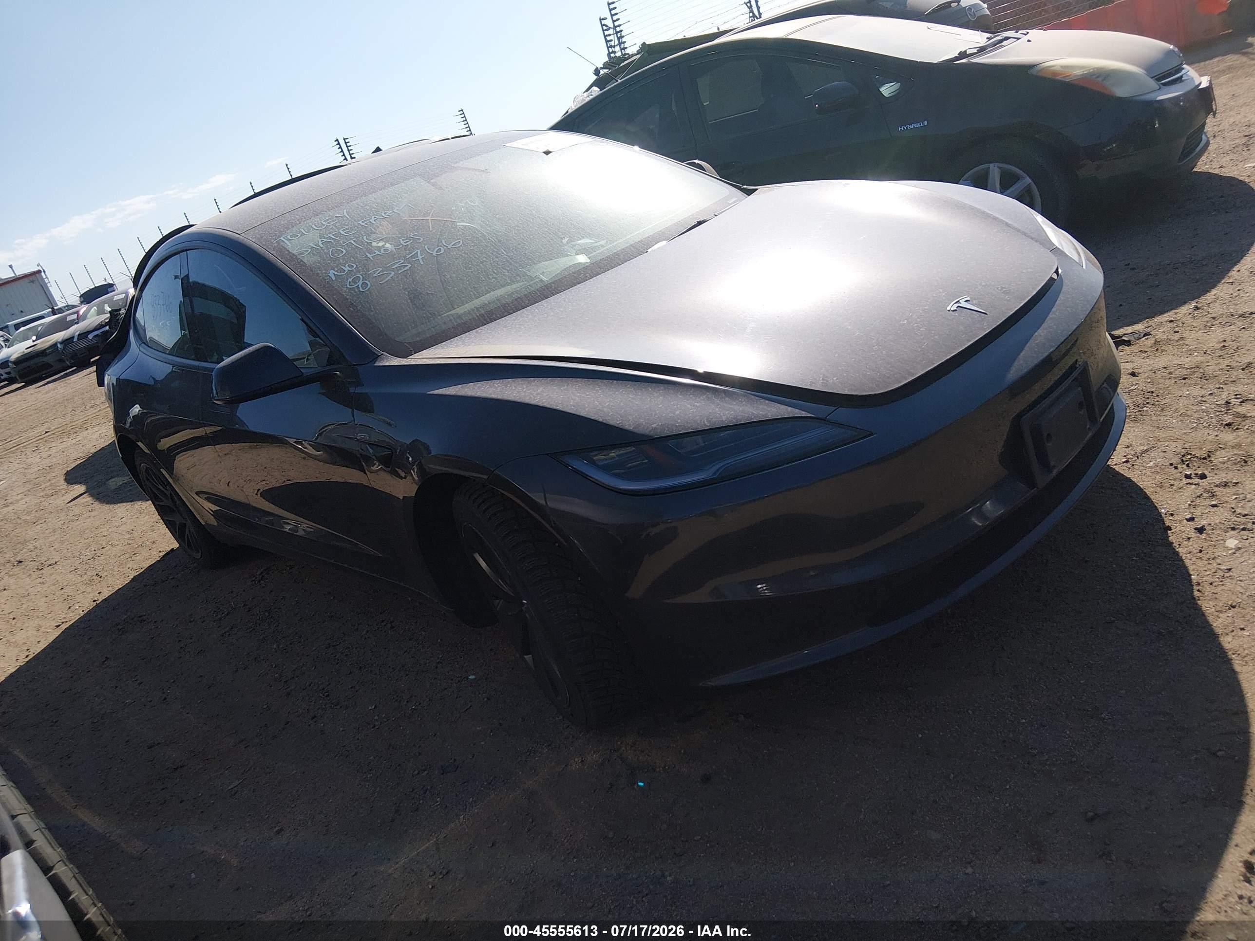 2024 Tesla Model 3 VIN 5YJ3E1EB6RF833766 — IAAI salvage auction photo