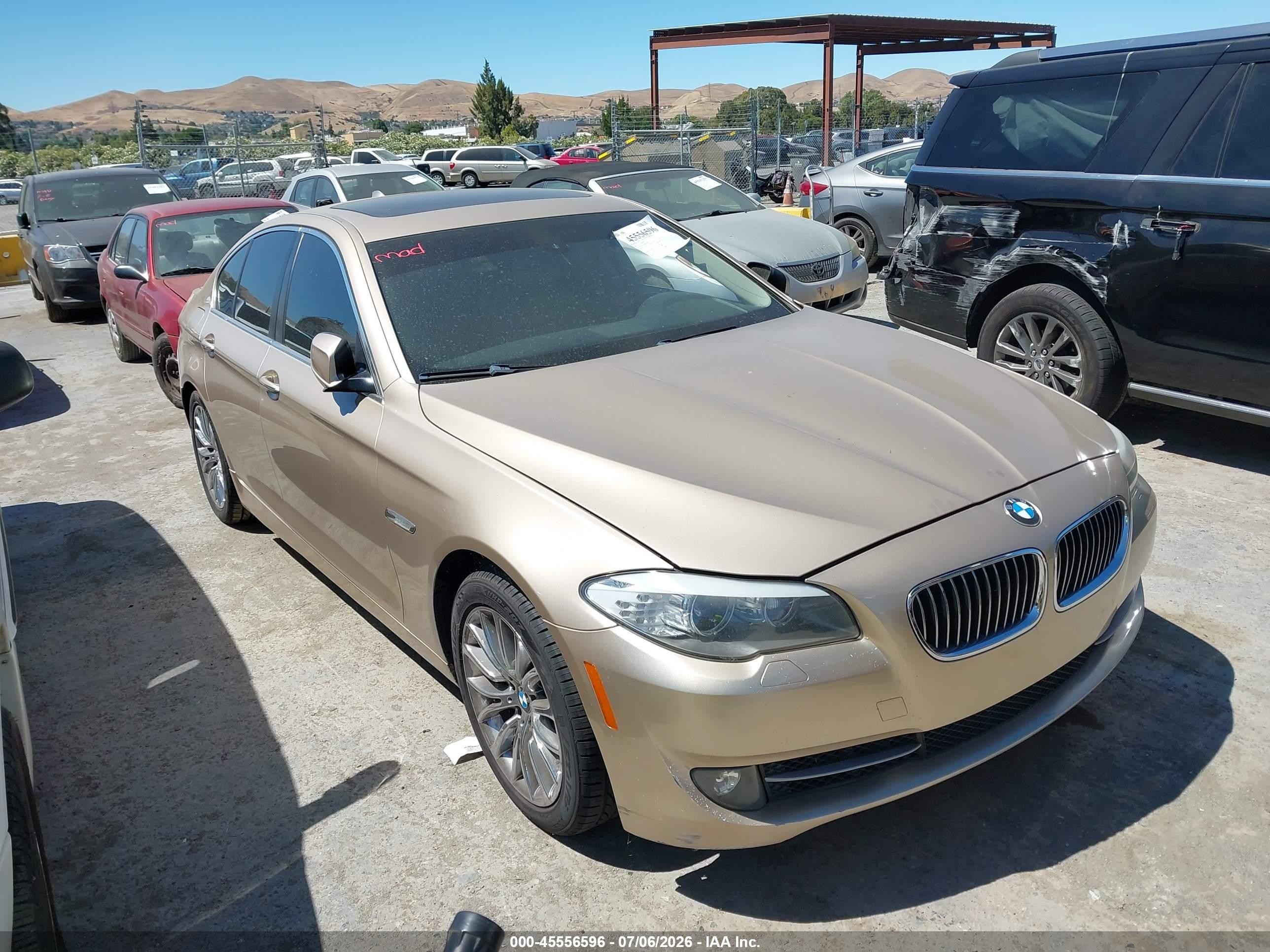 2013 BMW 5 Series VIN WBAXG5C5XDDY34528 IAAI salvage auction — Normal Wear, Clear - Dealer Only (California), sold $475 on 2026-07-09 (photo 1)