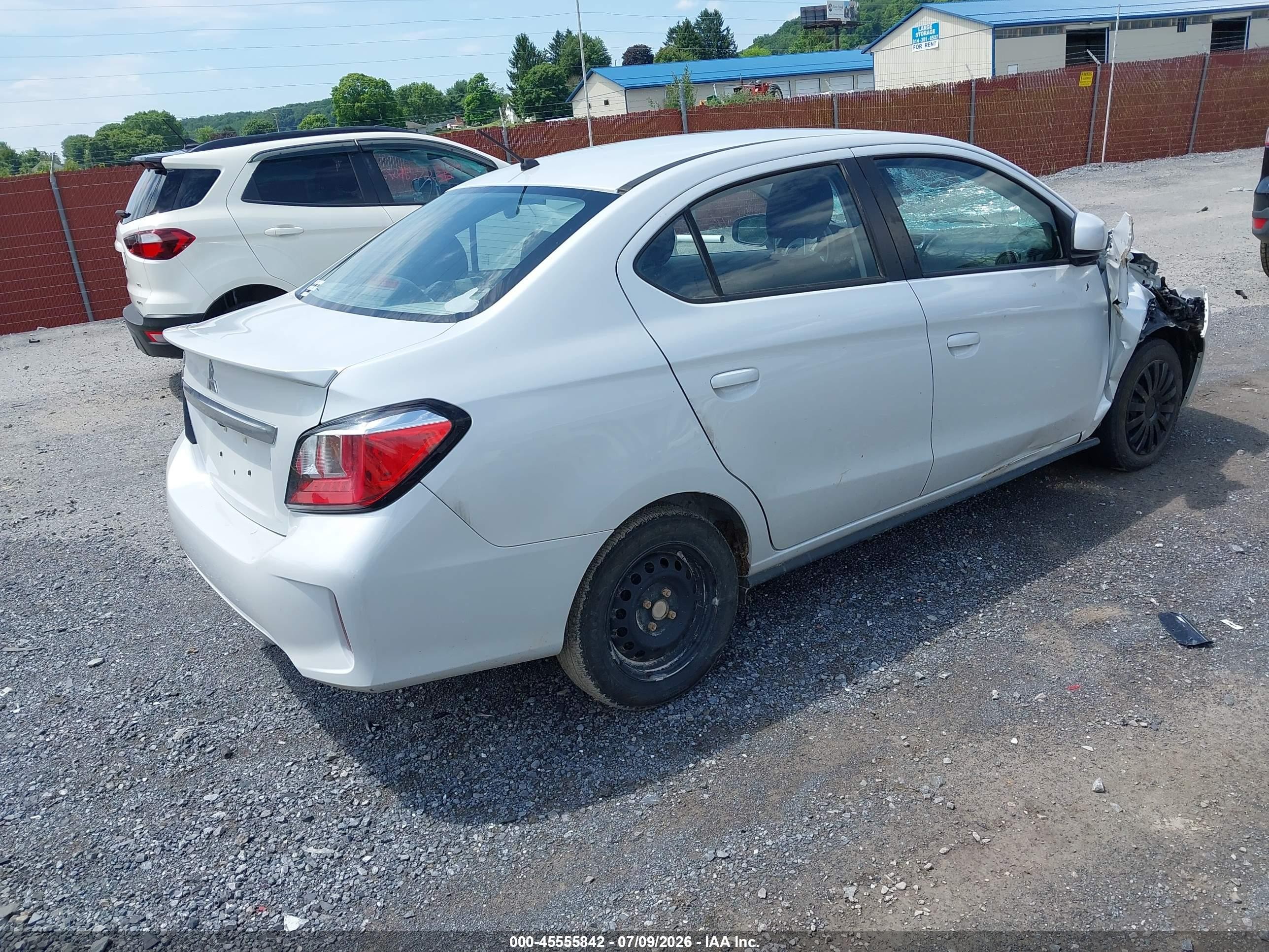 2022 Mitsubishi Mirage VIN ML32FUFJ6NHF06154 IAAI salvage auction — Side, Salvage (West Virginia), sold $1,950 on 2026-09-03 (photo 4)