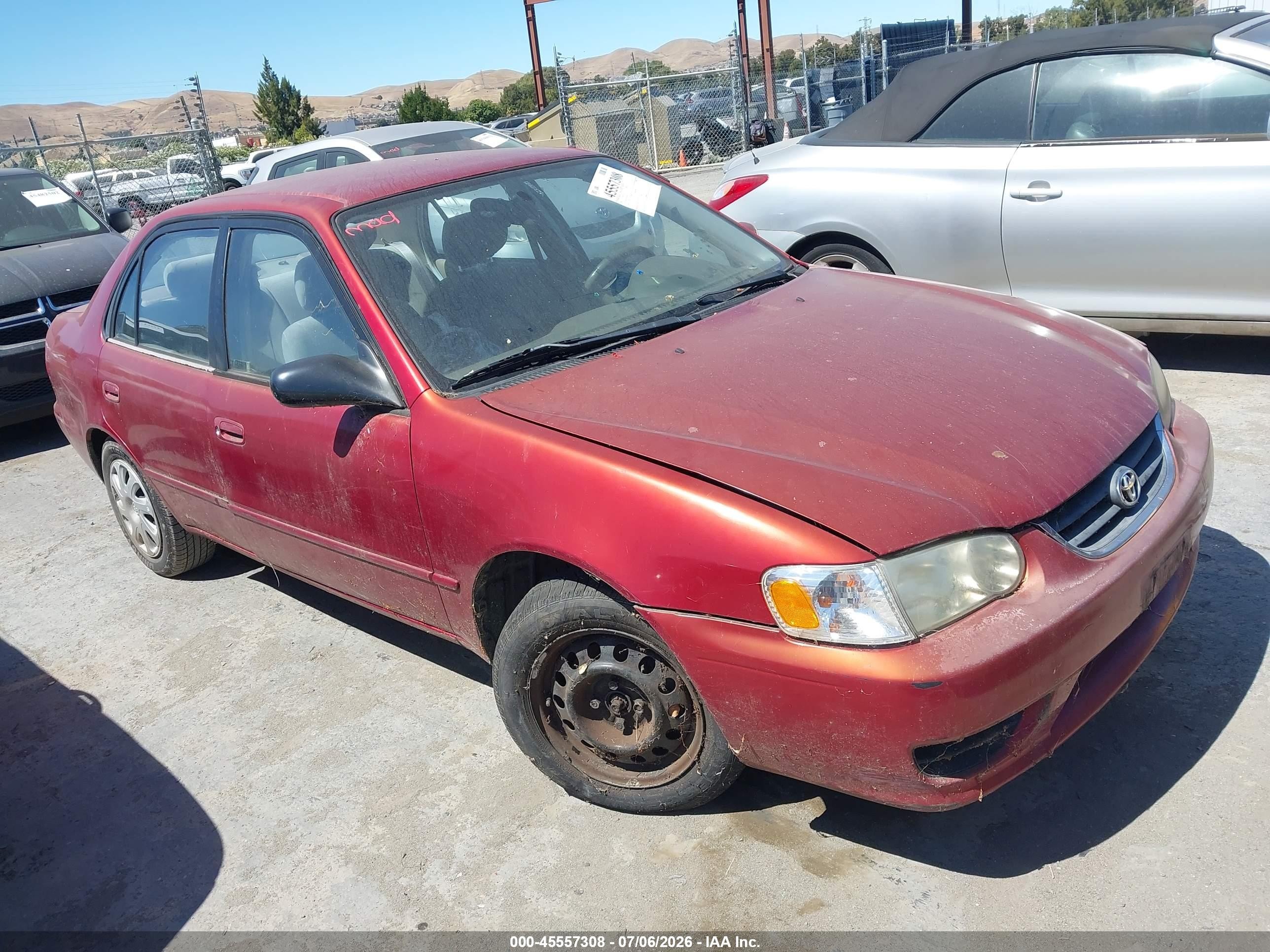 2001 Toyota Corolla VIN 1NXBR12E91Z431648 IAAI salvage auction — Normal Wear, Clear - Dealer Only (California), sold $375 on 2026-07-09 (photo 1)