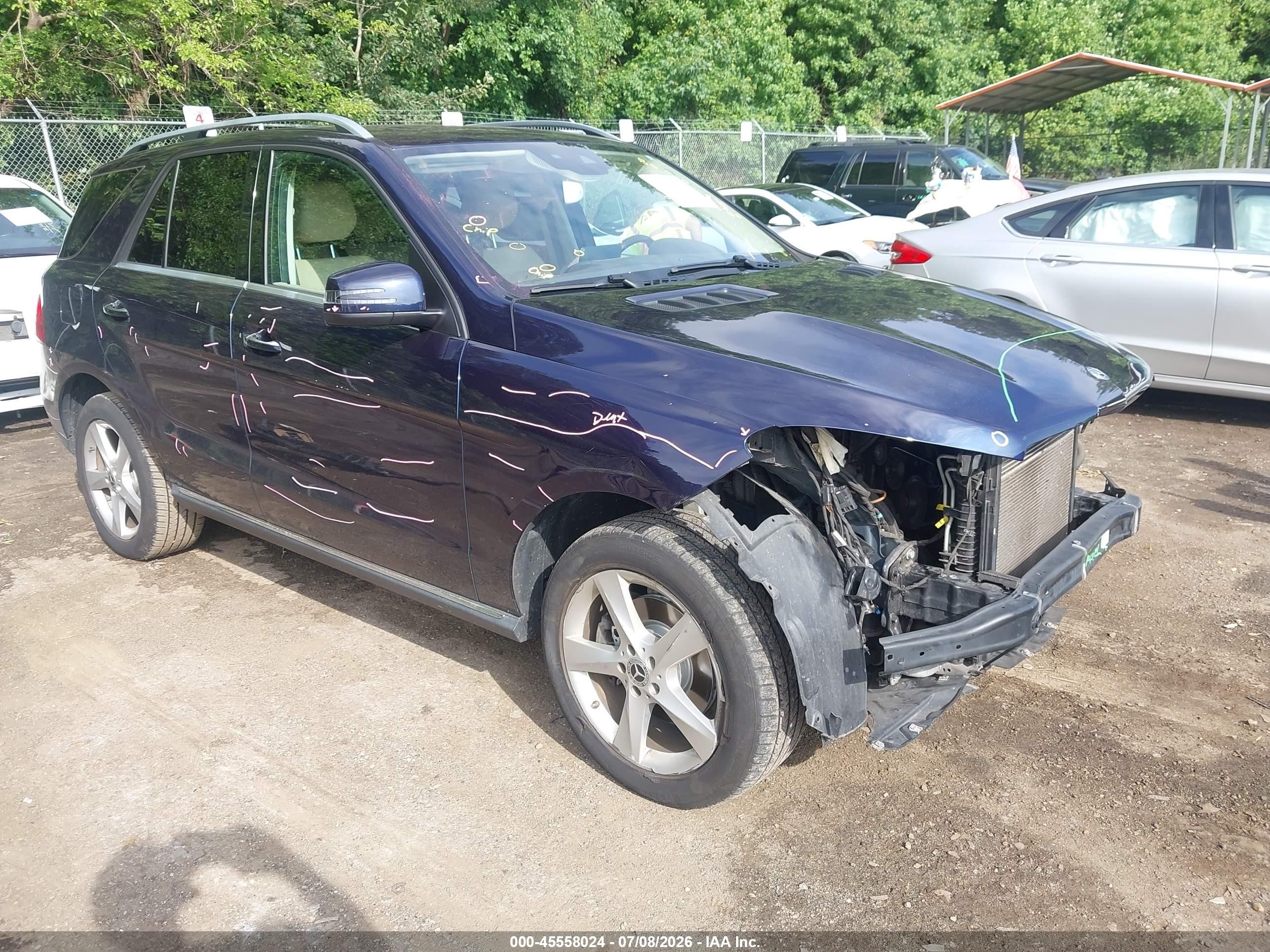 2017 Mercedes-Benz GLE-Class VIN 4JGDA5HB8HA956510 — IAAI salvage auction photo