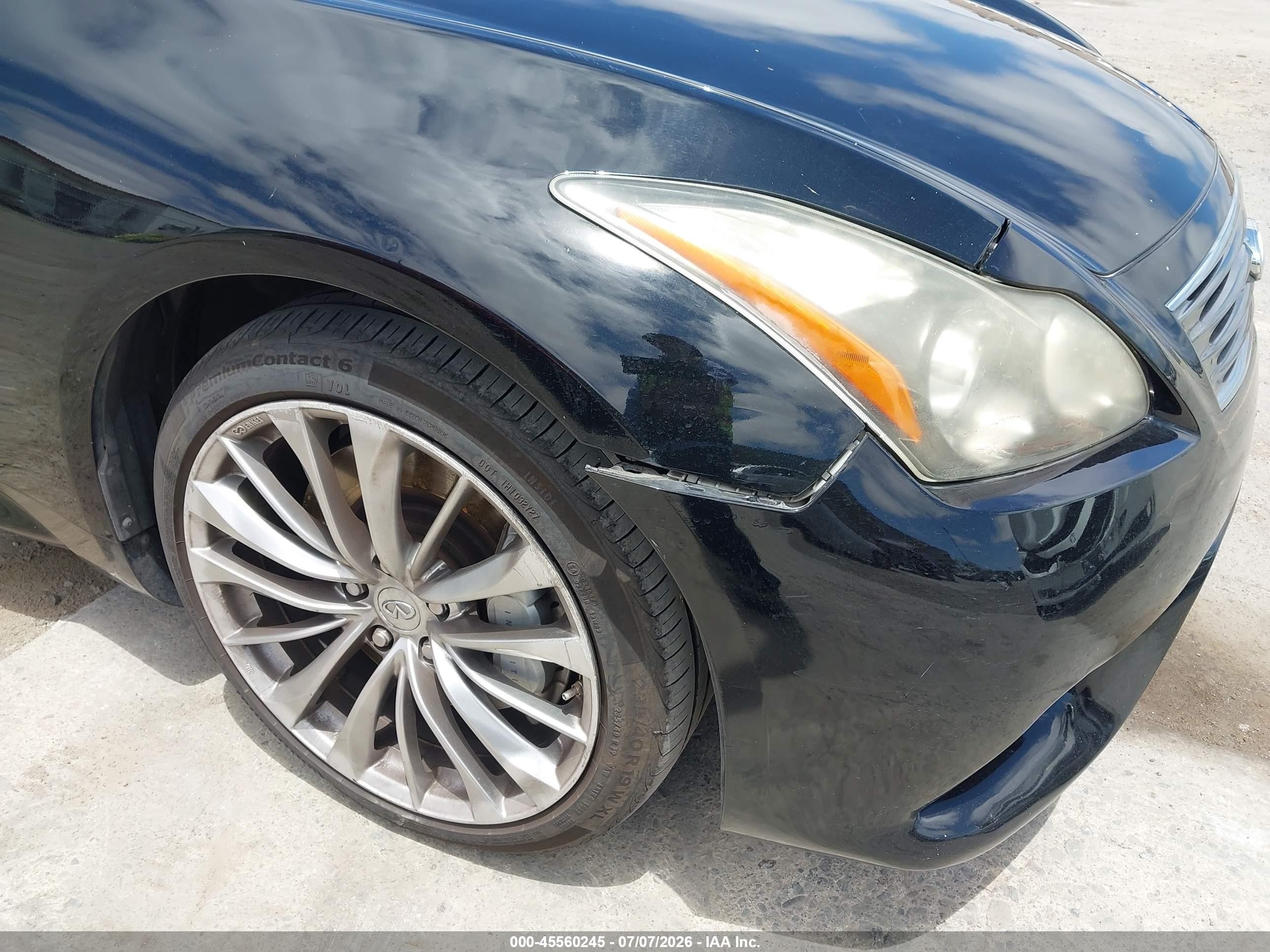 2012 Infiniti G VIN JN1CV6EK6CM423273 IAAI salvage auction — Unknown, Salvage (California), sold $3,300 on 2026-09-13 (photo 6)