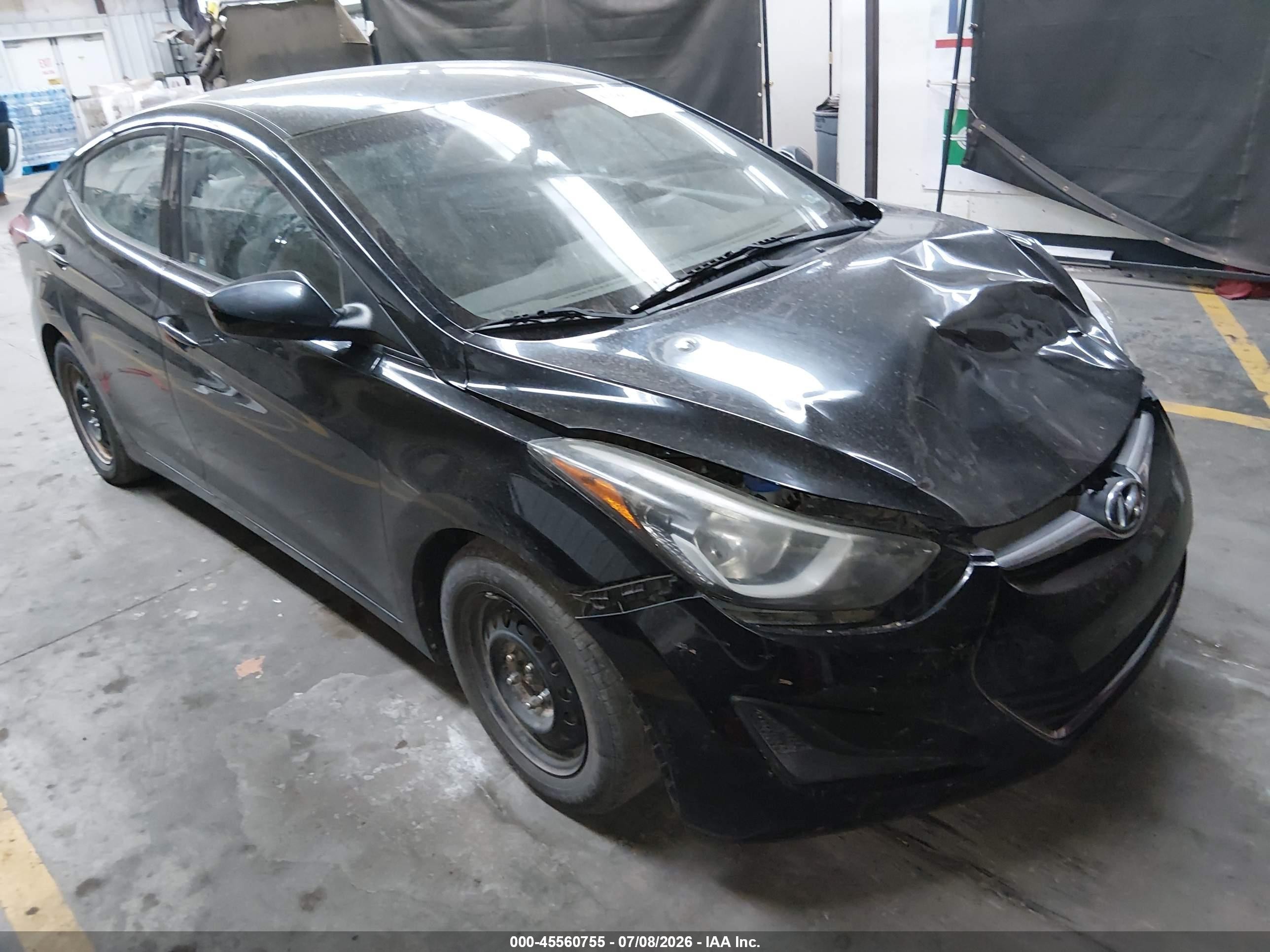 2016 Hyundai Elantra VIN 5NPDH4AE8GH728562 IAAI salvage auction — Front End, Salvage (Arizona), sold $2,500 on 2026-08-20 (photo 1)