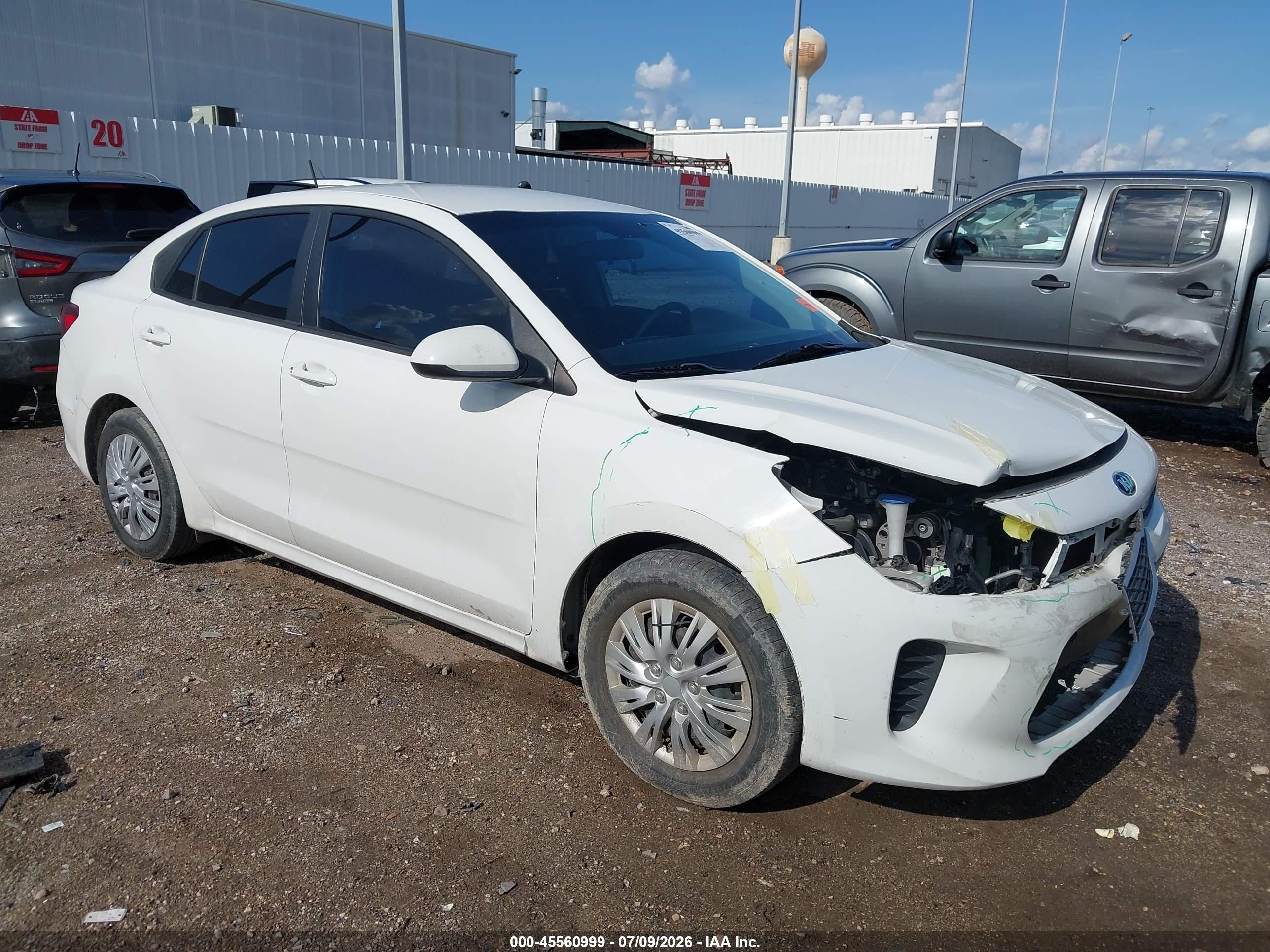 2020 Kia Rio VIN 3KPA24AD7LE297707 IAAI salvage auction — Front End, Original (Texas), sold $2,775 on 2026-09-11 (photo 1)