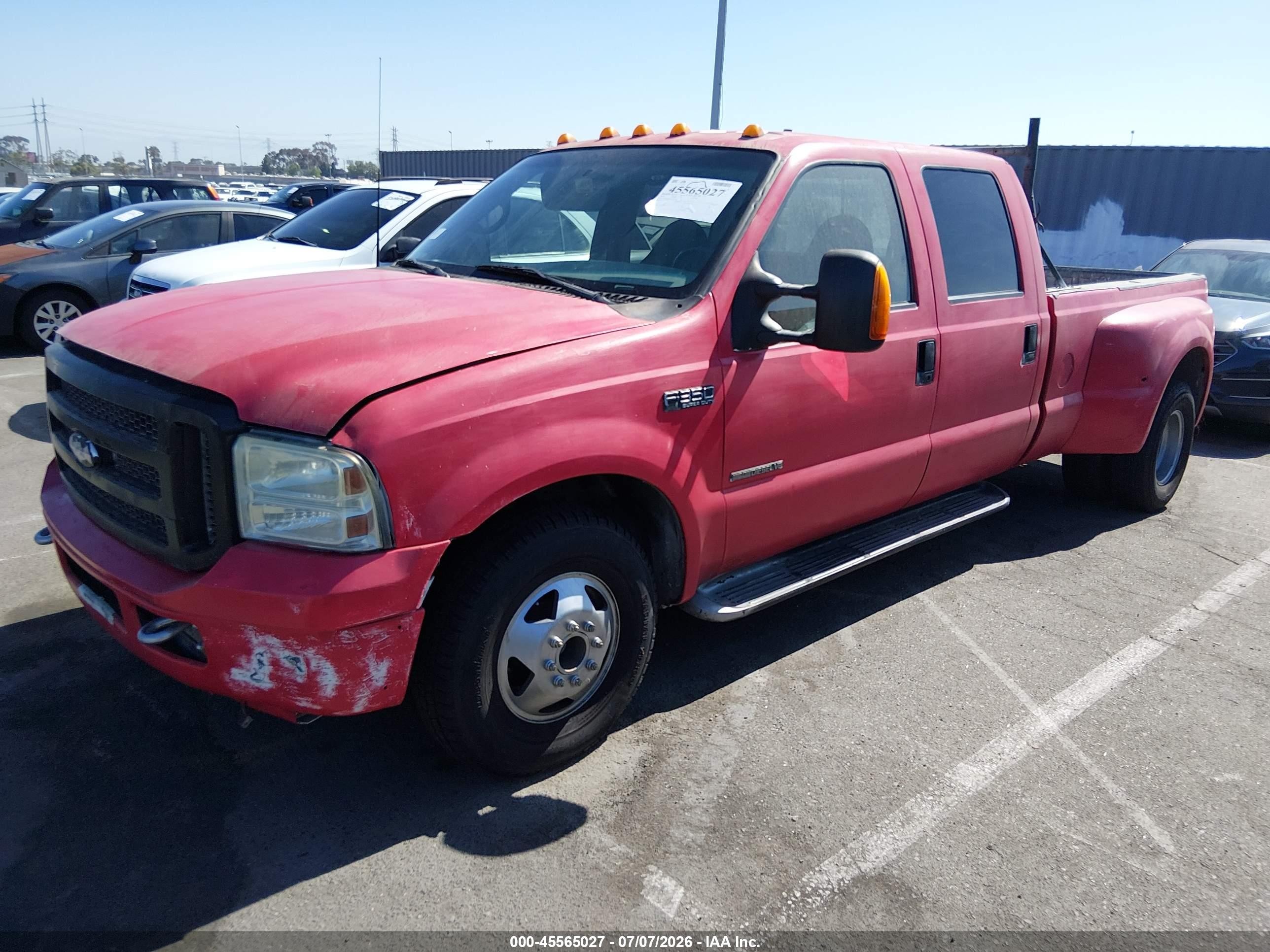 2001 Ford F-350 VIN 1FTWW32F61ED23291 IAAI salvage auction — Normal Wear, Clear - Dealer Only (California), sold $1,550 on 2026-07-09 (photo 2)