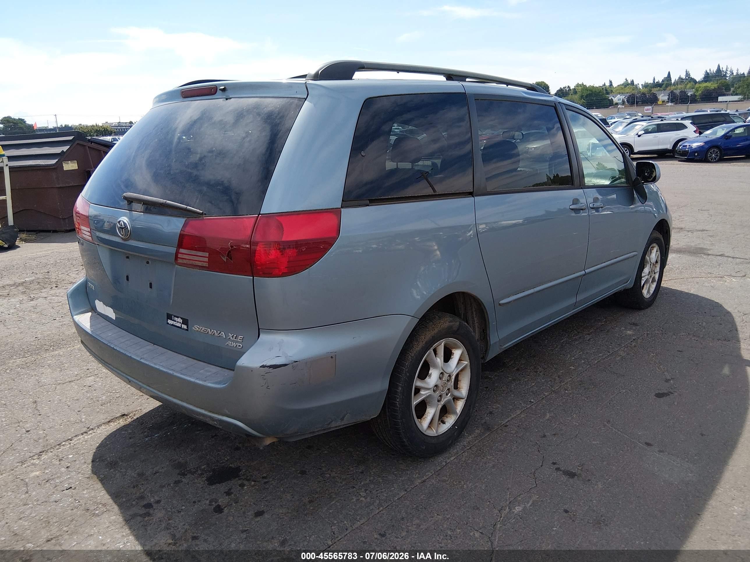 2005 Toyota Sienna VIN 5TDBA22C65S035526 IAAI salvage auction — Normal Wear, Clear-Dealer Only (Oregon), sold $300 on 2026-07-09 (photo 4)