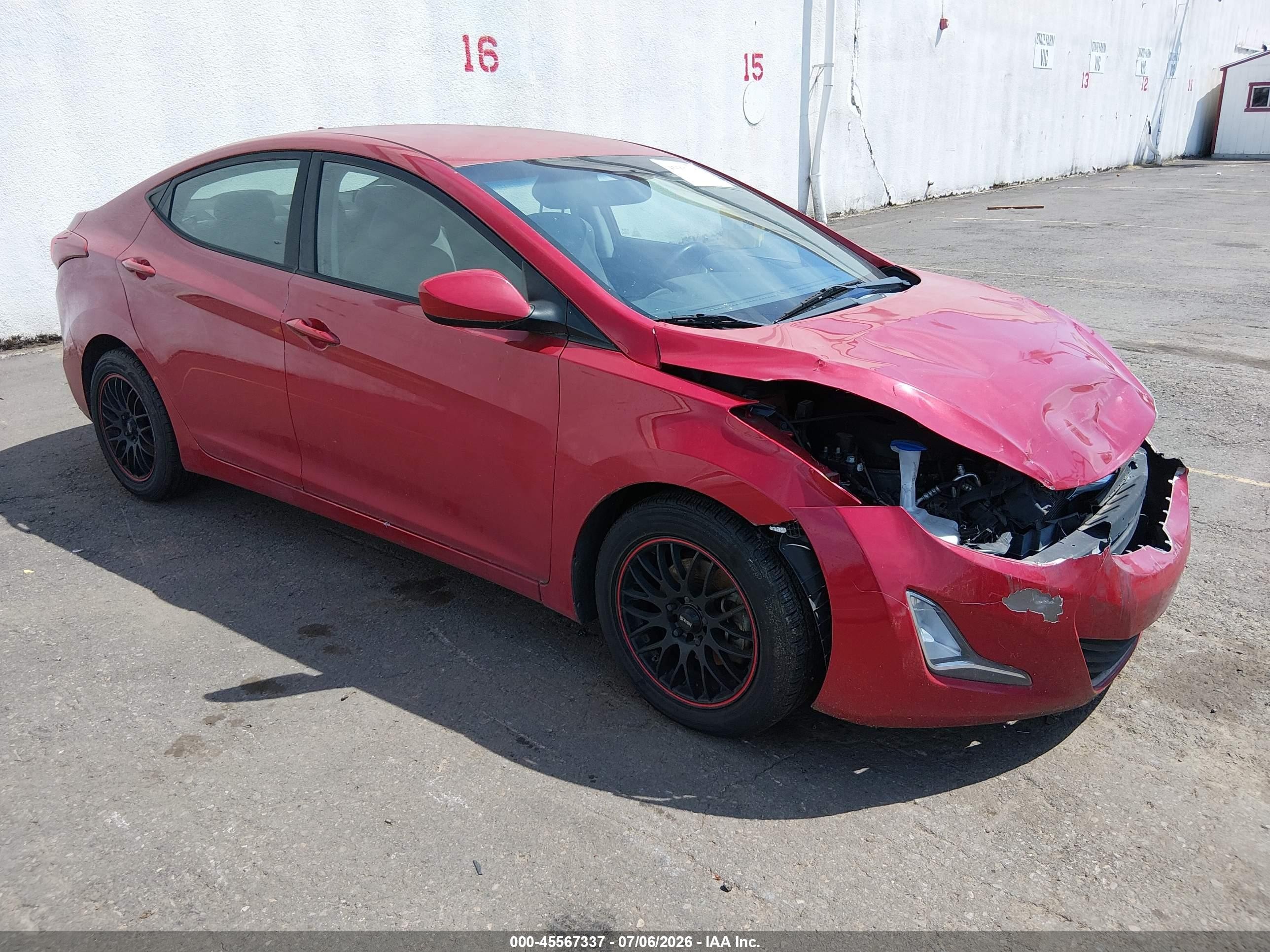 2014 Hyundai Elantra VIN KMHDH4AE9EU158067 IAAI salvage auction — Normal Wear, Rebuilt (Washington), sold $100 on 2026-07-09 (photo 1)
