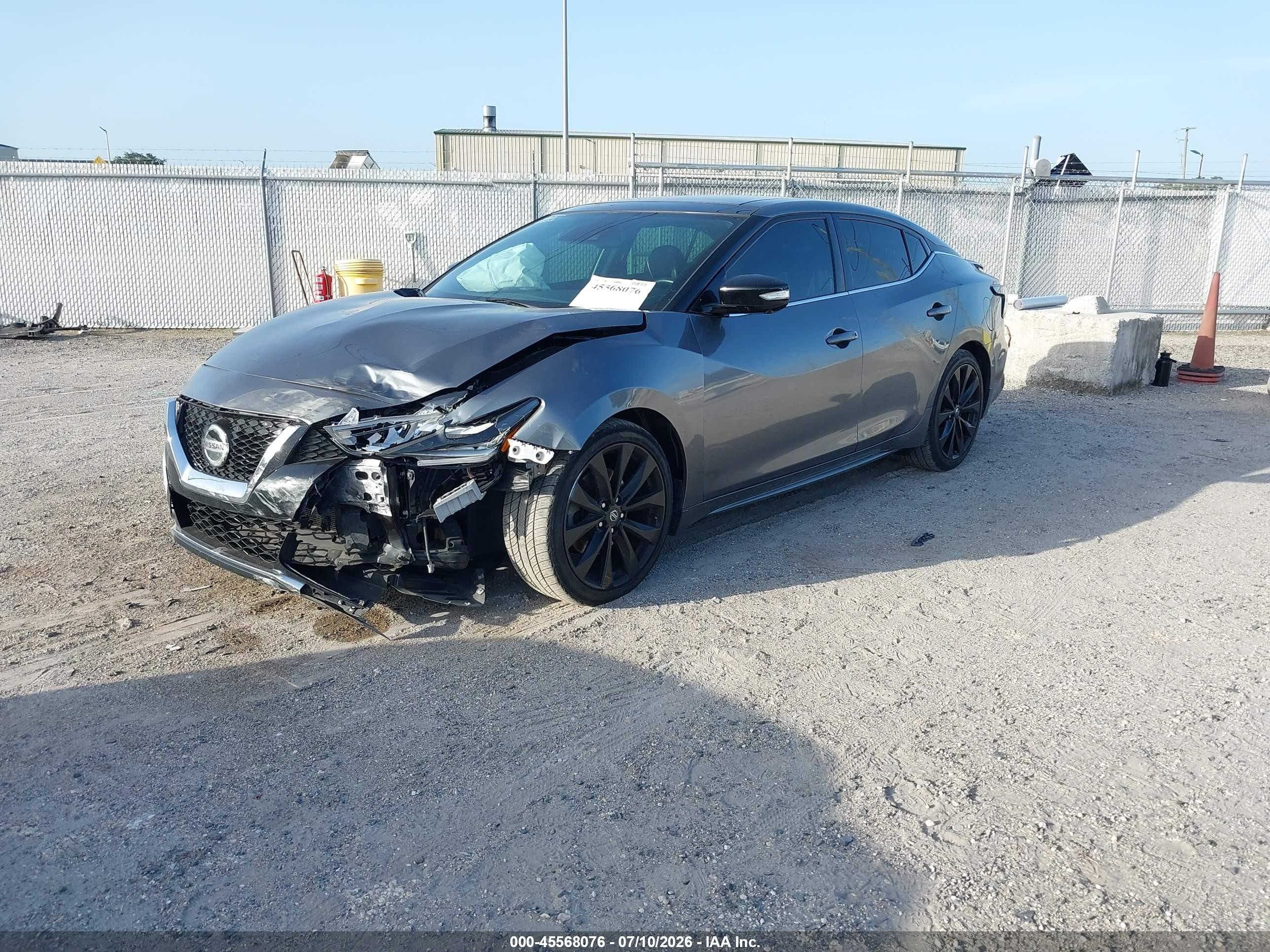 2020 Nissan Maxima VIN 1N4AA6EV3LC380923 IAAI salvage auction — Front End, Certificate Of Destruction (Florida), sold $2,250 on 2026-09-01 (photo 2)