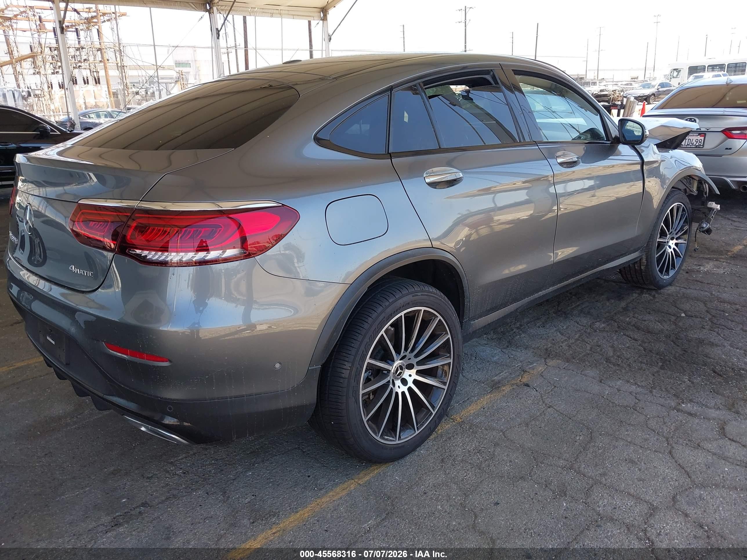 2021 Mercedes-benz Glc coupe VIN W1N0J8EB9MF948026 IAAI salvage auction — Front End, Salvage (California), sold $7,800 on 2026-09-08 (photo 4)