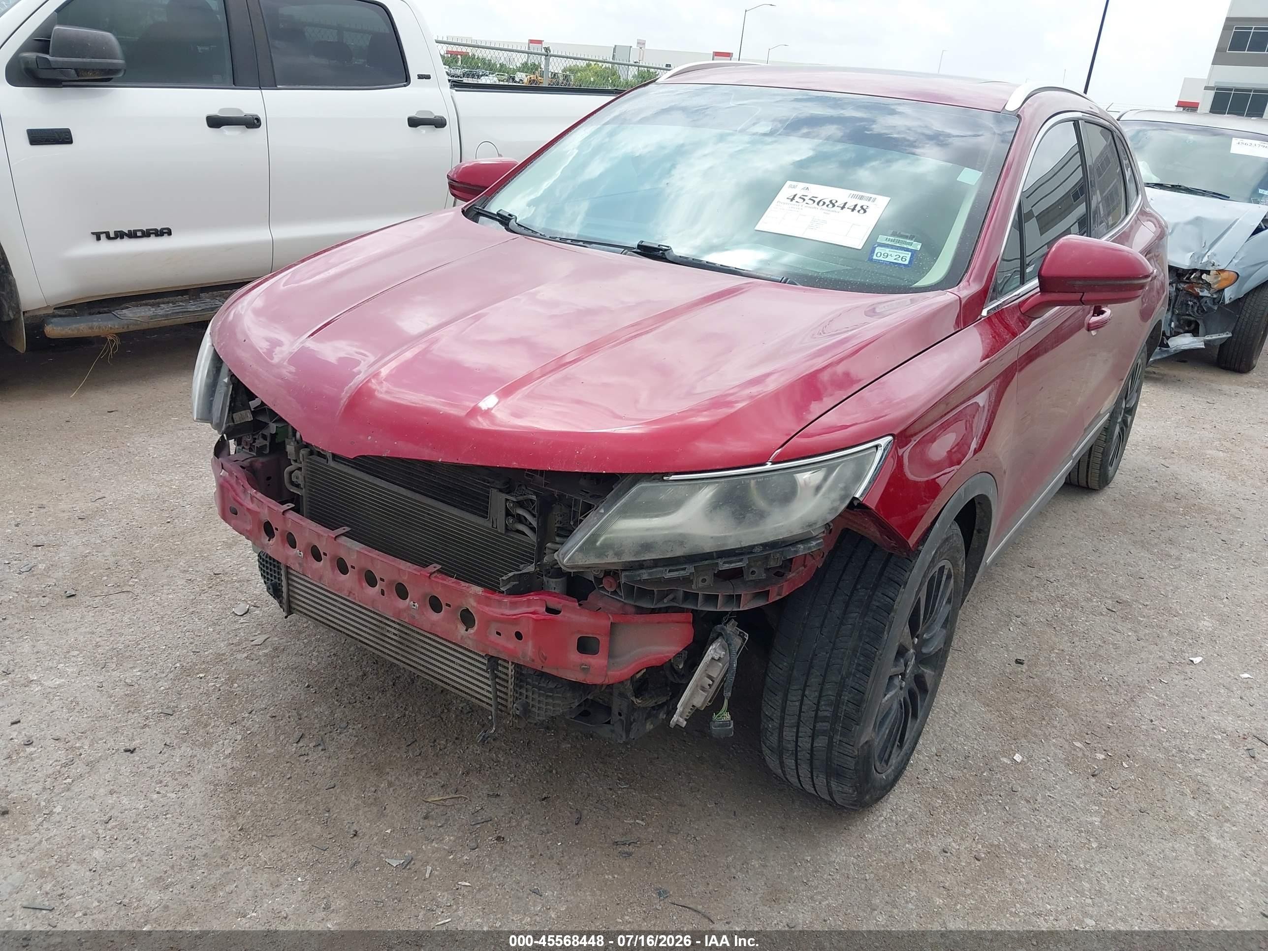 2015 Lincoln Mkc VIN 5LMCJ1A98FUJ07823 IAAI salvage auction — Front & Rear, Original (Texas), sold $1,250 on 2026-09-08 (photo 6)