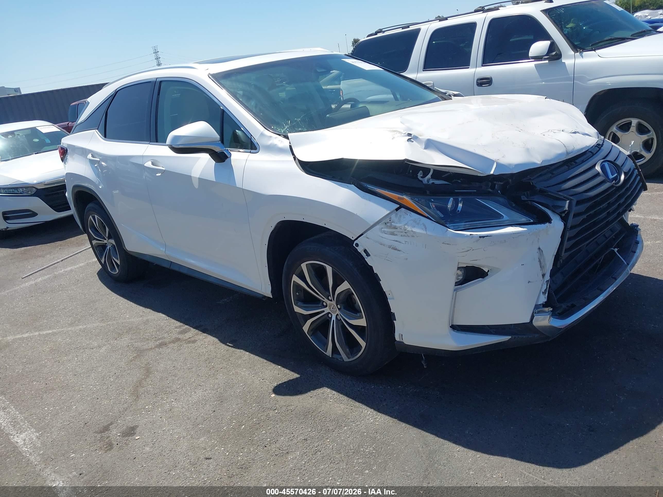 2017 Lexus RX 350 VIN 2T2ZZMCA0HC060219 IAAI salvage auction — Front End, Salvage (California), sold $12,500 on 2026-07-09 (photo 1)