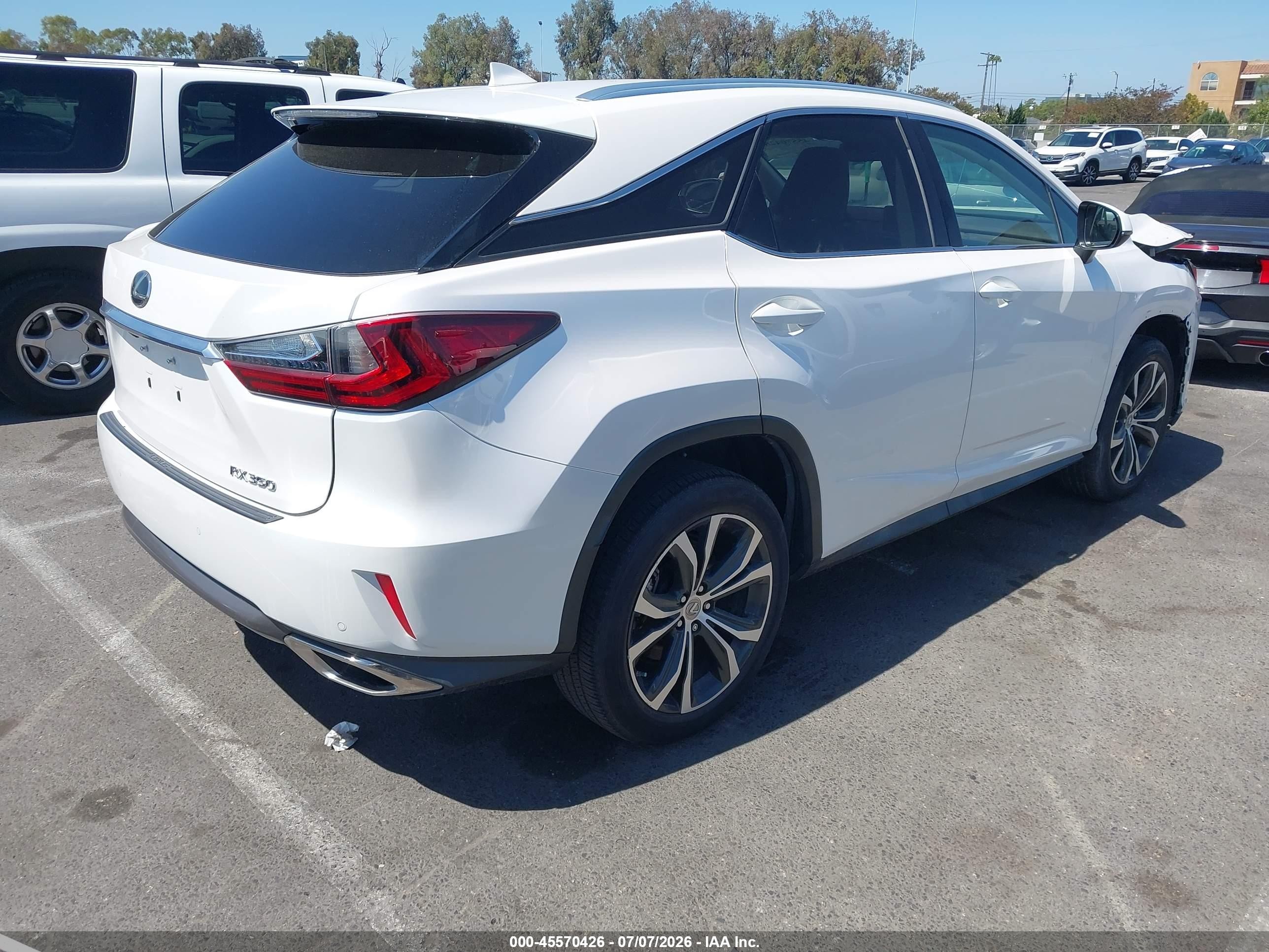 2017 Lexus RX 350 VIN 2T2ZZMCA0HC060219 IAAI salvage auction — Front End, Salvage (California), sold $12,500 on 2026-07-09 (photo 4)