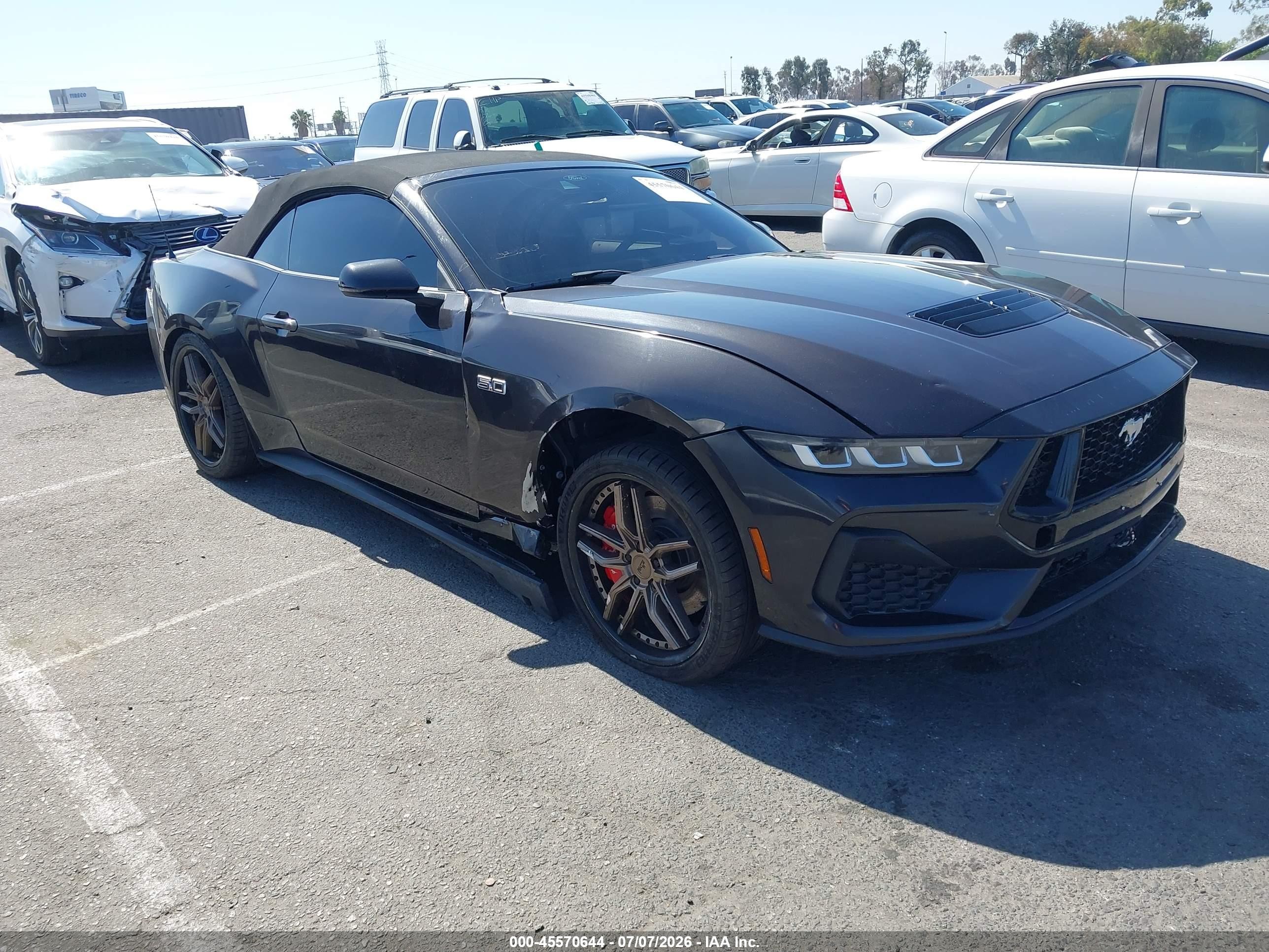 2024 Ford Mustang VIN 1FAGP8FF3R5103097 IAAI salvage auction — Side, Salvage (California), sold $20,700 on 2026-07-09 (photo 1)