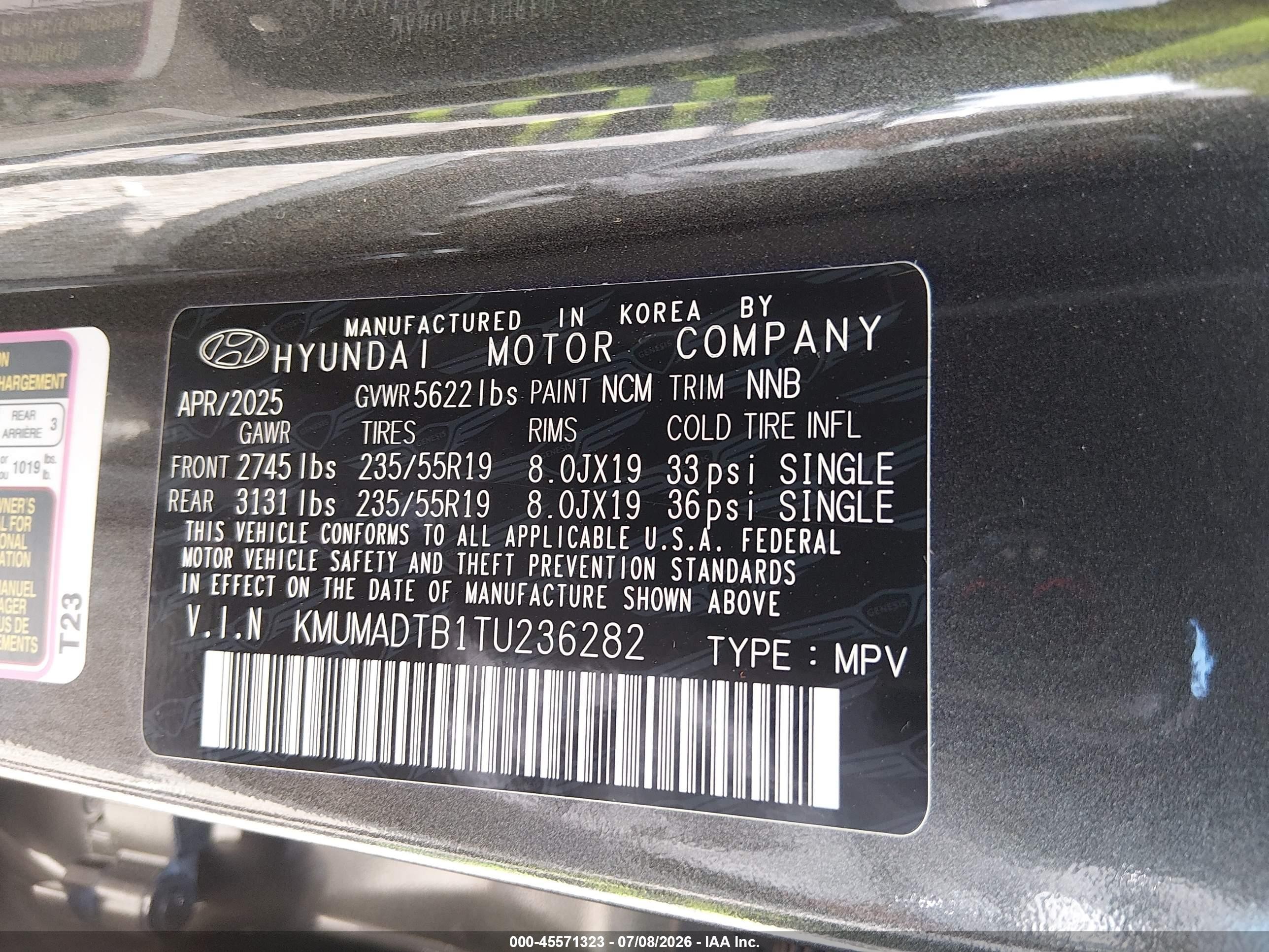 2026 Genesis Gv70 VIN KMUMADTB1TU236282 IAAI salvage auction — Side, Salvage (Pennsylvania), sold $18,450 on 2026-09-08 (photo 9)