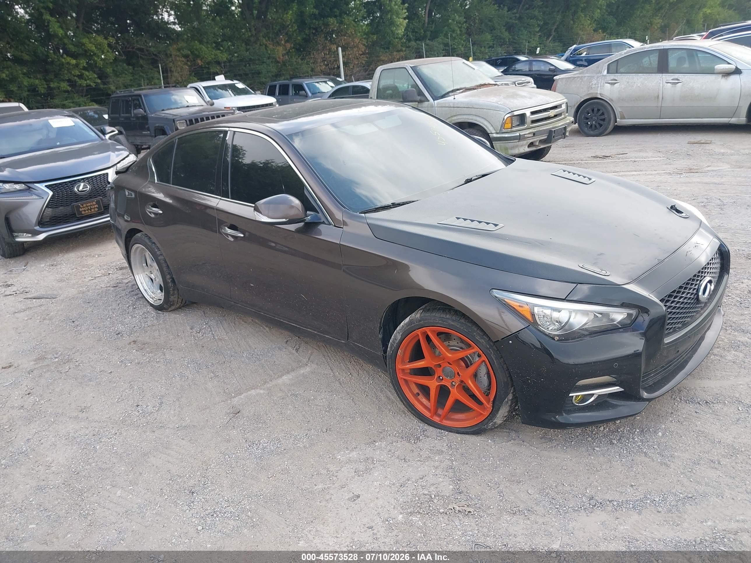 2015 Infiniti Q50 VIN JN1BV7AR4FM402771 IAAI salvage auction — Rear End, Clear (Indiana), sold $1,300 on 2026-09-09 (photo 1)