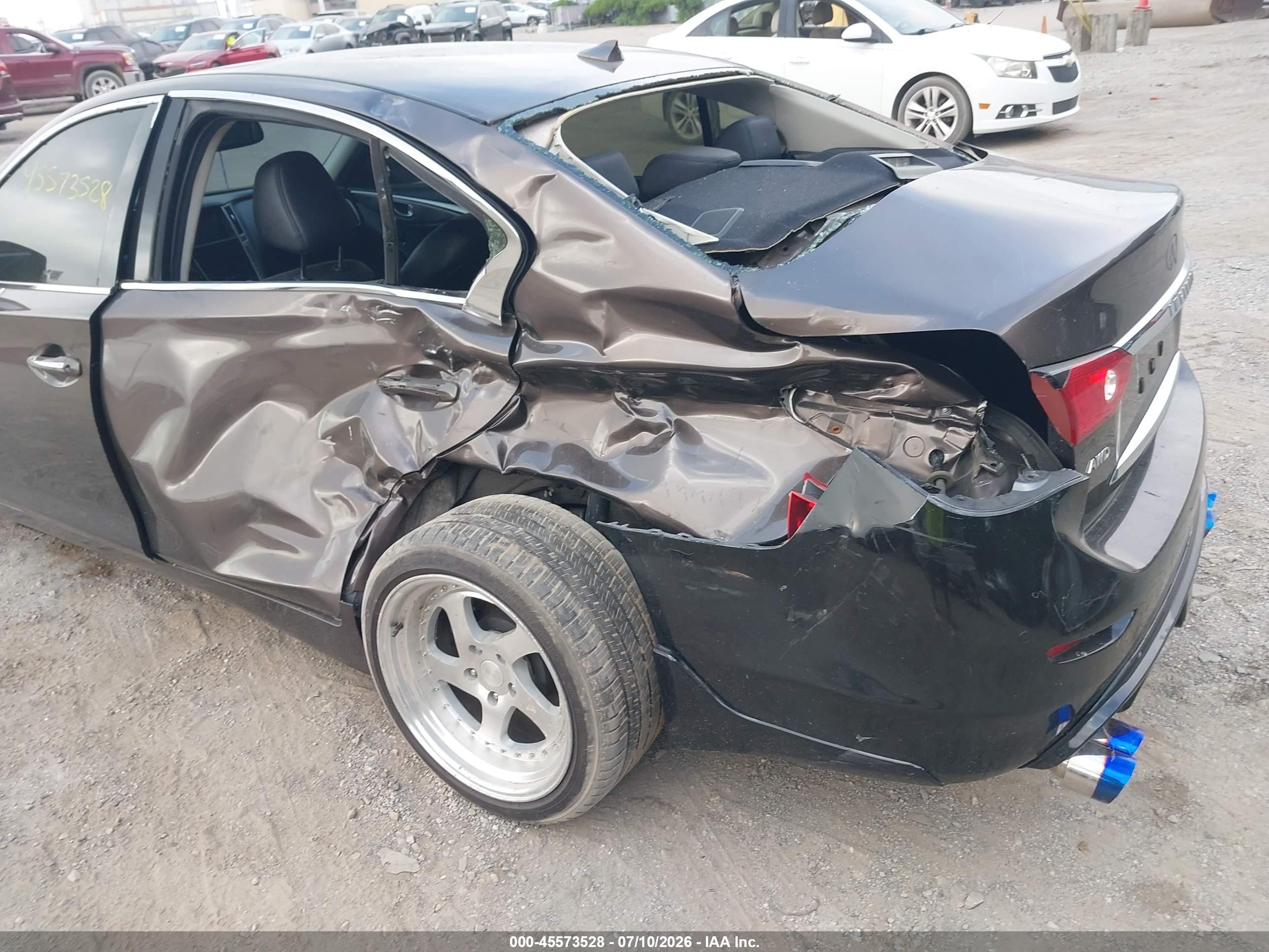 2015 Infiniti Q50 VIN JN1BV7AR4FM402771 IAAI salvage auction — Rear End, Clear (Indiana), sold $1,300 on 2026-09-09 (photo 6)