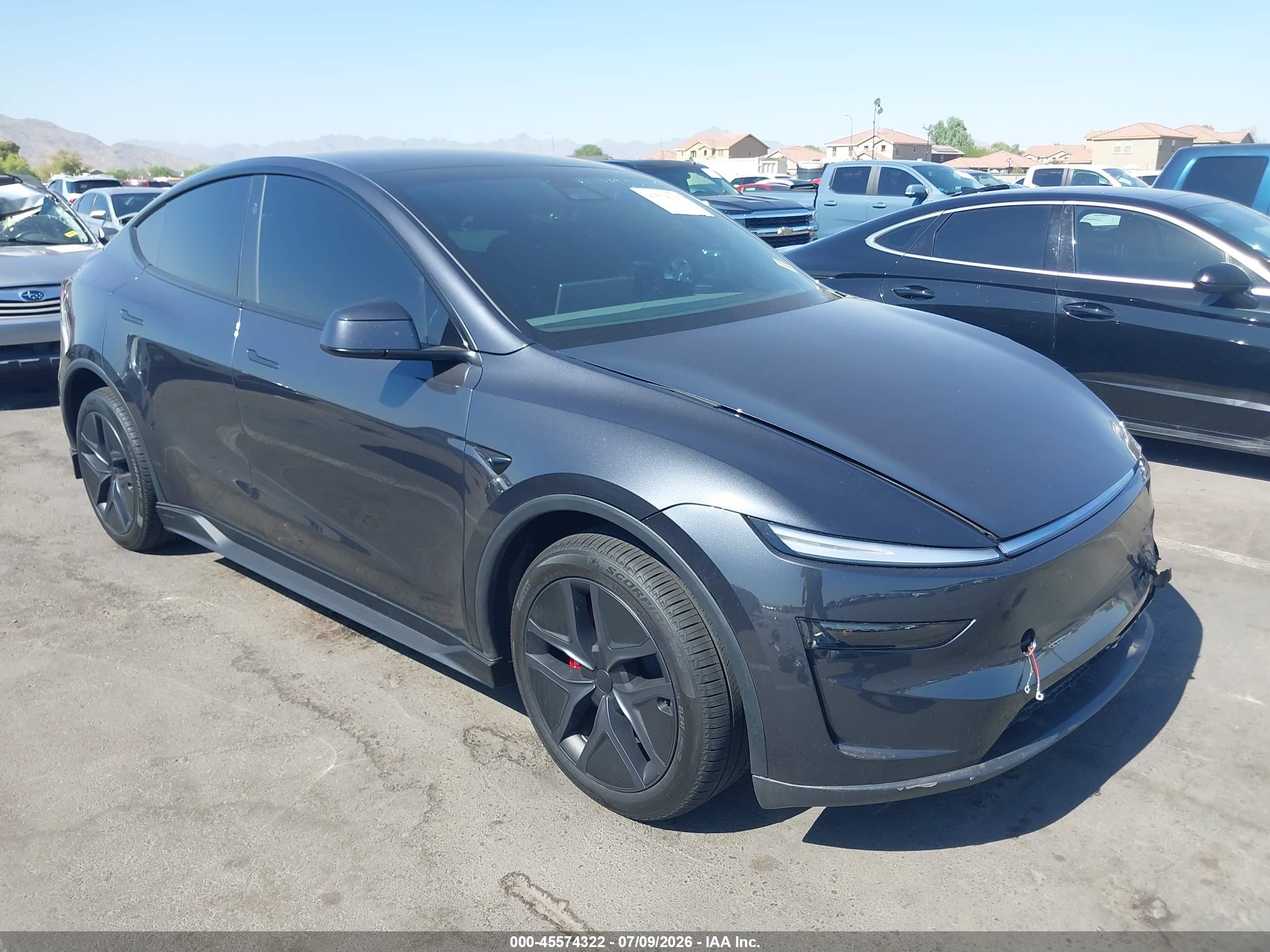 2026 Tesla Model Y VIN 7SAYGDED9TF626172 IAAI salvage auction — Unknown, Salvage (Arizona), sold $25,000 on 2026-08-22 (photo 1)