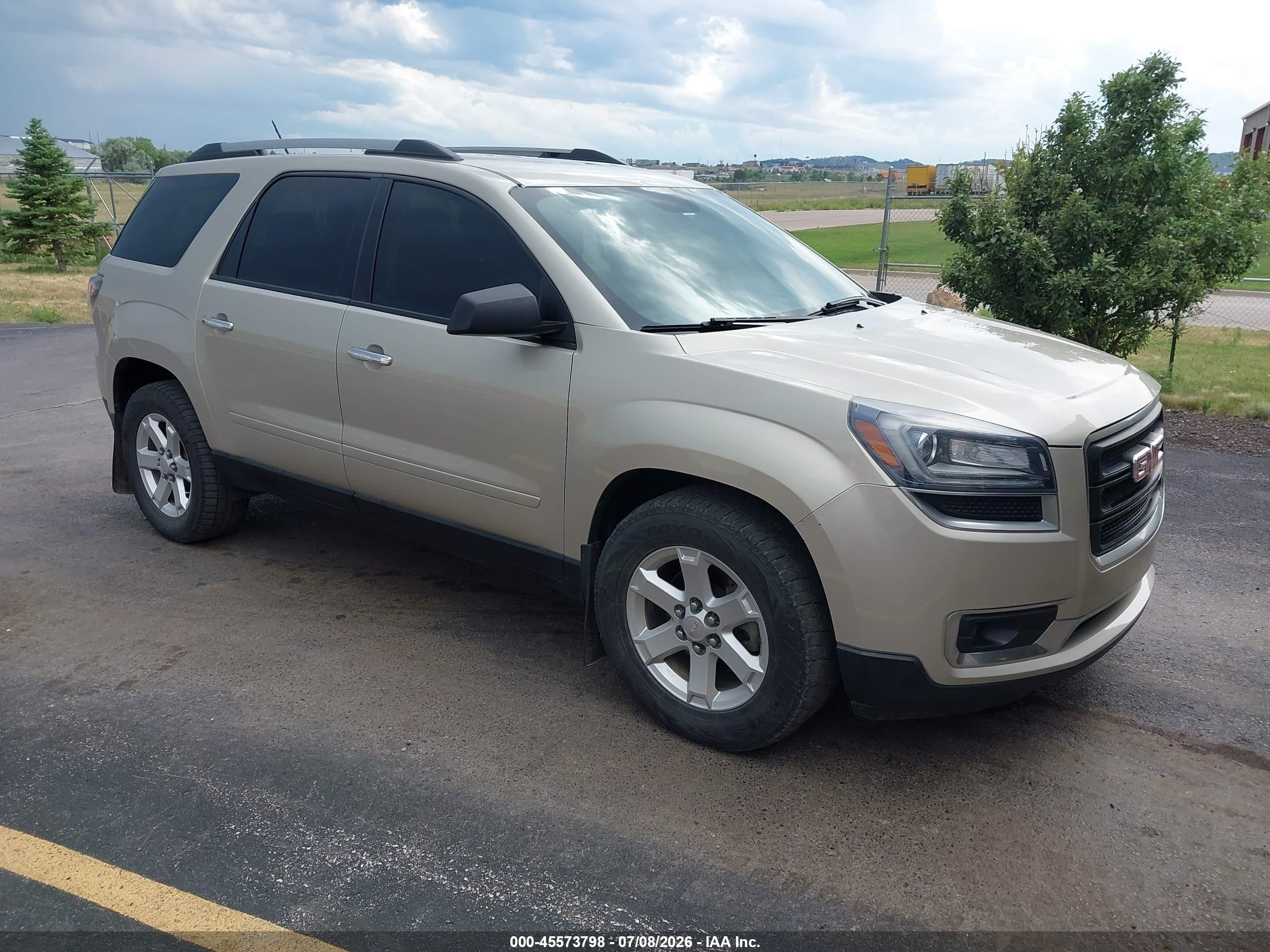 2015 Gmc Acadia VIN 1GKKVPKD7FJ322869 IAAI salvage auction — Hail, Regular (South Dakota), sold $2,750 on 2026-09-26 (photo 1)