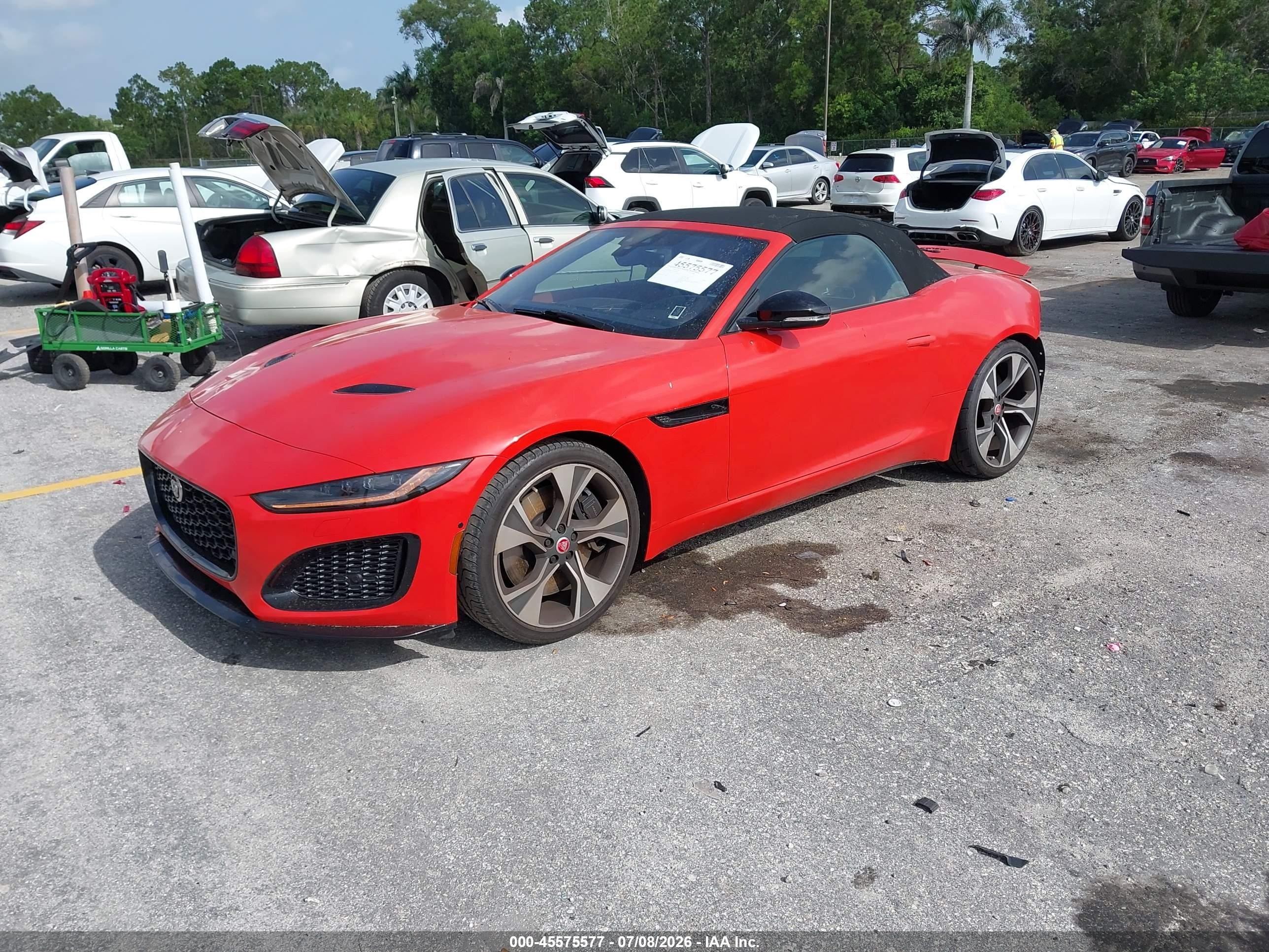2023 Jaguar F-type VIN SAJDD5EE7PCK82994 IAAI salvage auction — Front & Rear, Rebuildable (Florida), sold $25,250 on 2026-08-10 (photo 2)