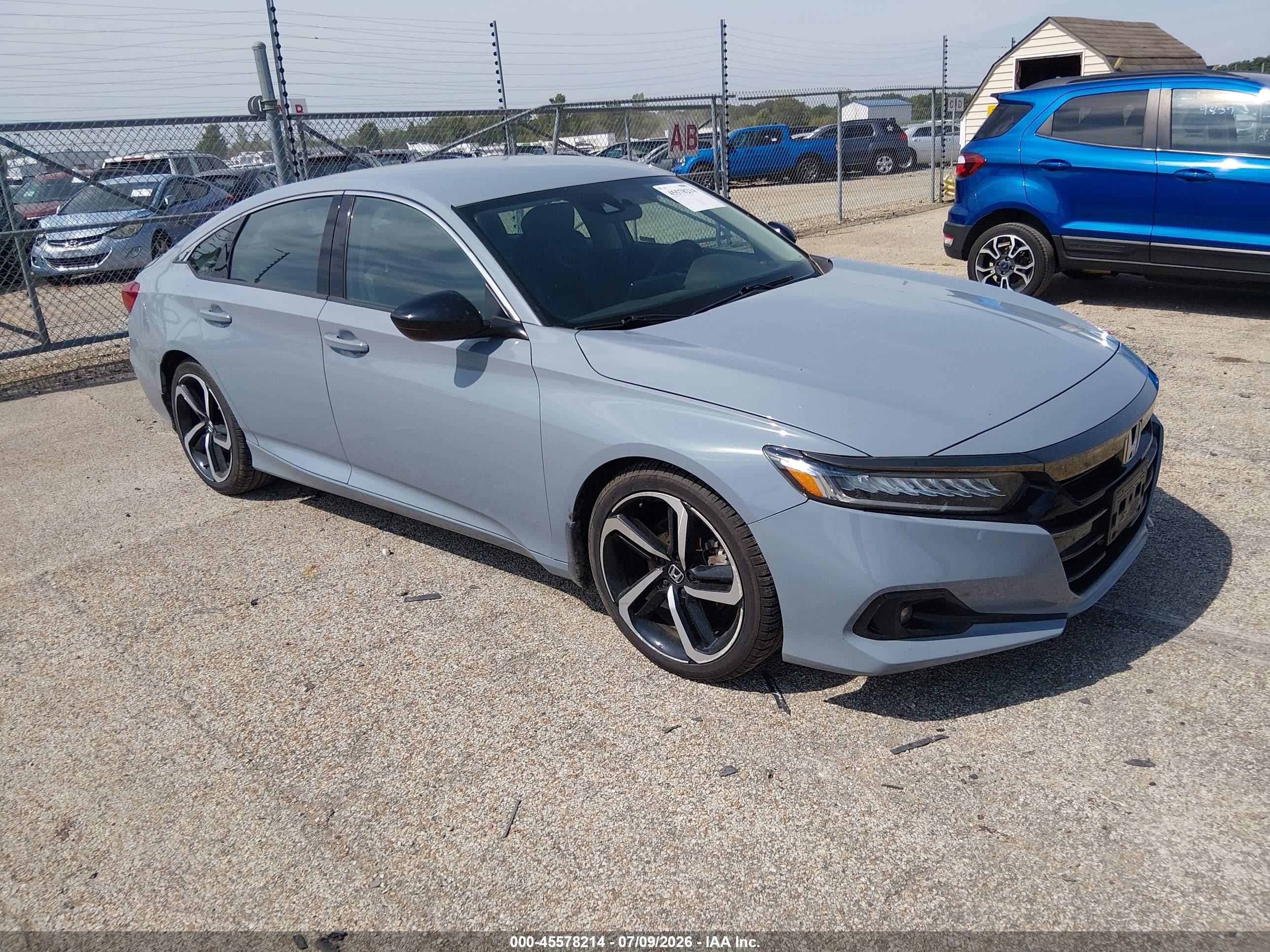 2021 Honda Accord VIN 1HGCV1F4XMA077619 — IAAI salvage auction photo
