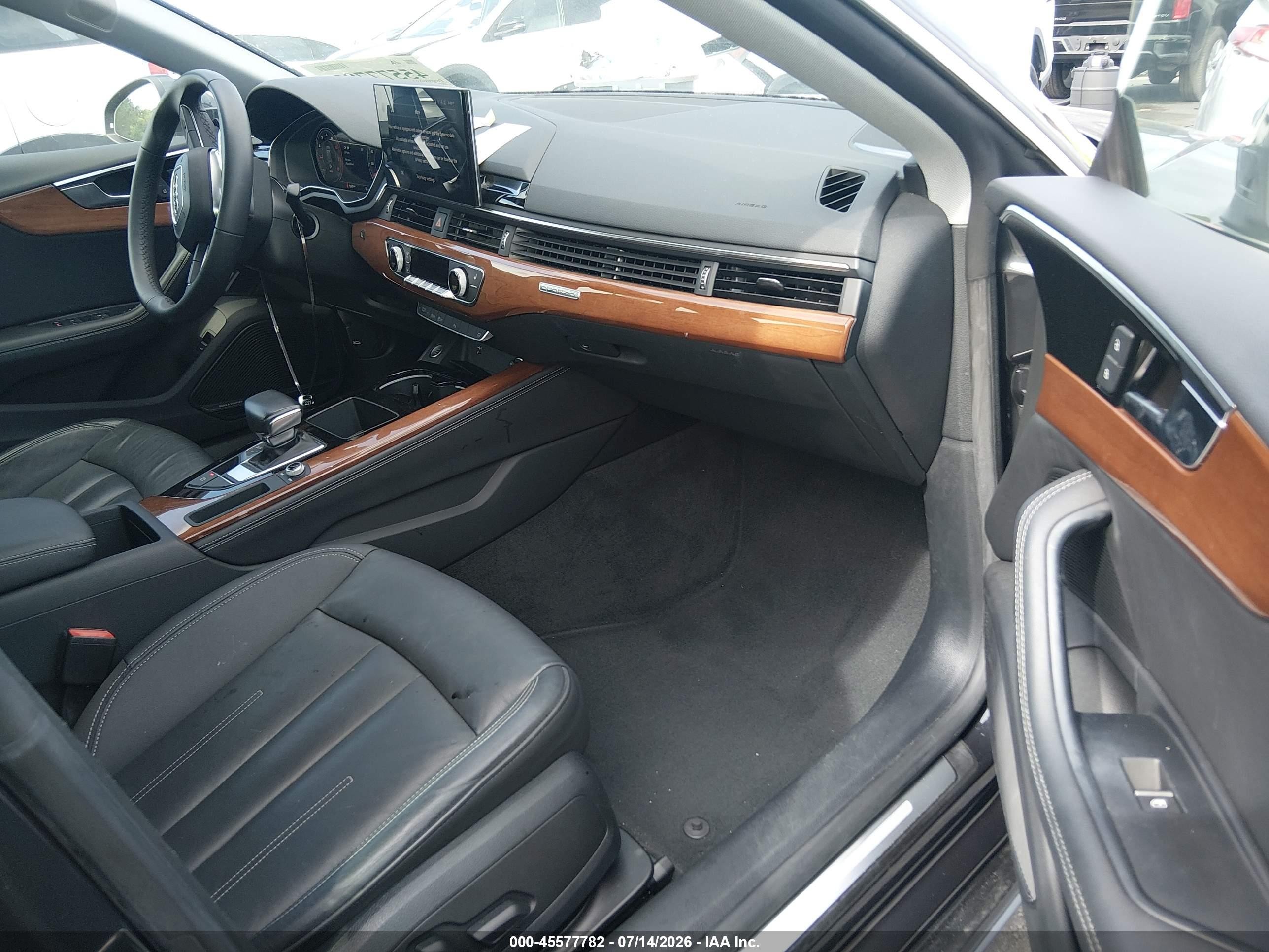 2022 Audi A5 VIN WAUCBCF5XNA027913 IAAI salvage auction — Undercarriage, Salvage (North Carolina), sold $14,100 on 2026-07-22 (photo 5)